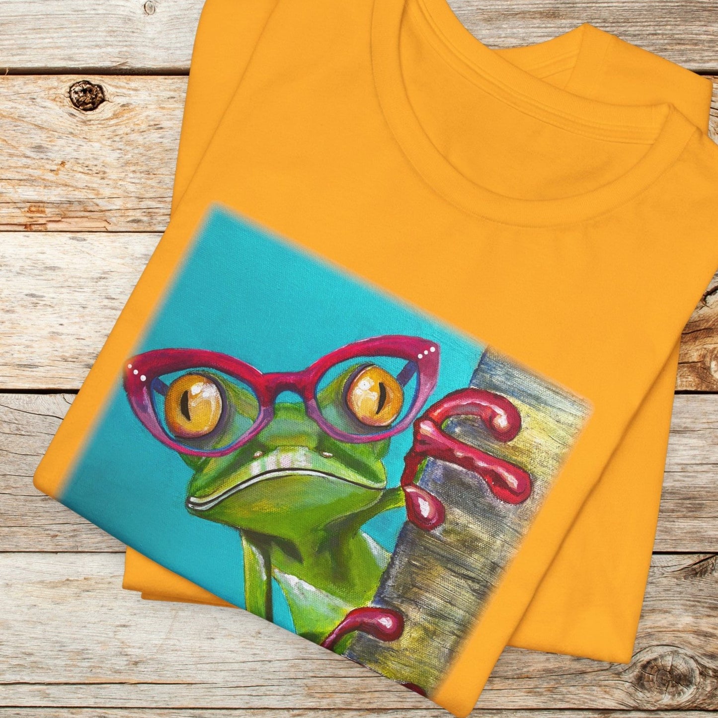 Frog Unisex TShirt - Read More Optical Frog from Mama Mosaic Artworks