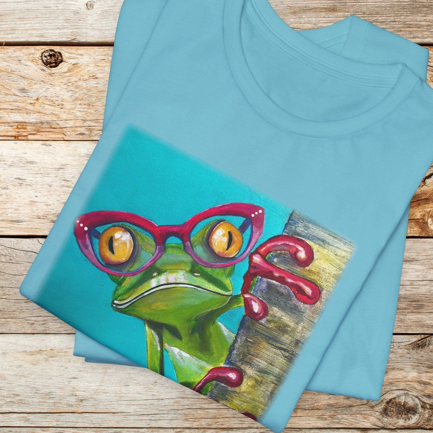 Frog Unisex TShirt - Read More Optical Frog from Mama Mosaic Artworks