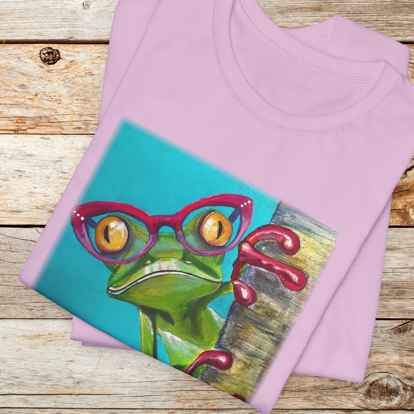 Frog Unisex TShirt - Read More Optical Frog from Mama Mosaic Artworks