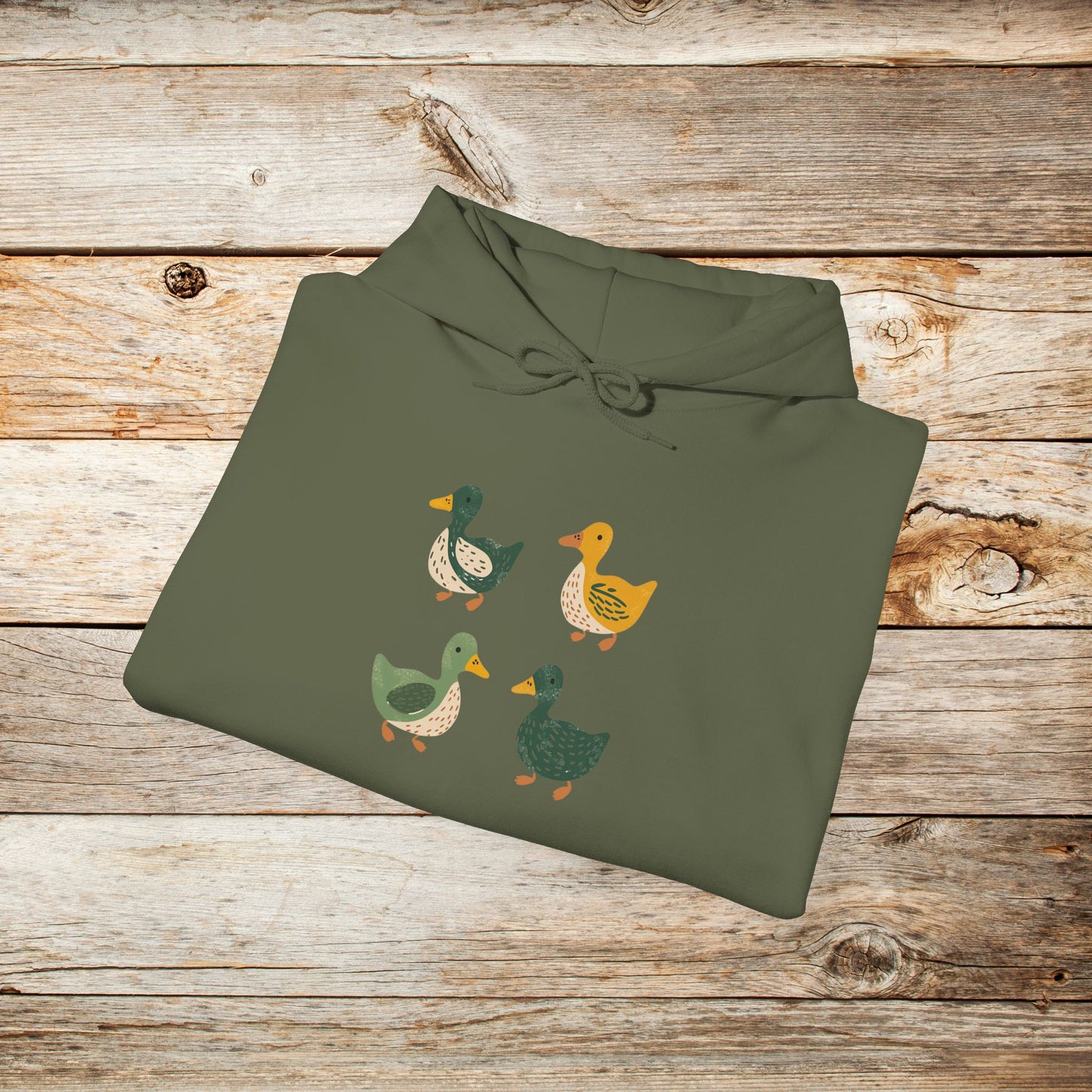 Ducks Hoodie - Eugene Oregon Folk Art Retro Duck Lover