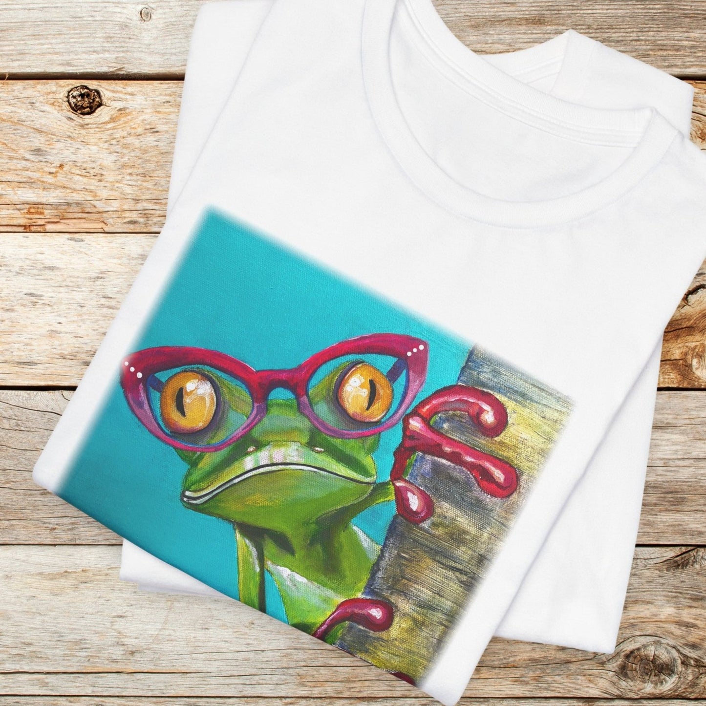 Frog Unisex TShirt - Read More Optical Frog from Mama Mosaic Artworks
