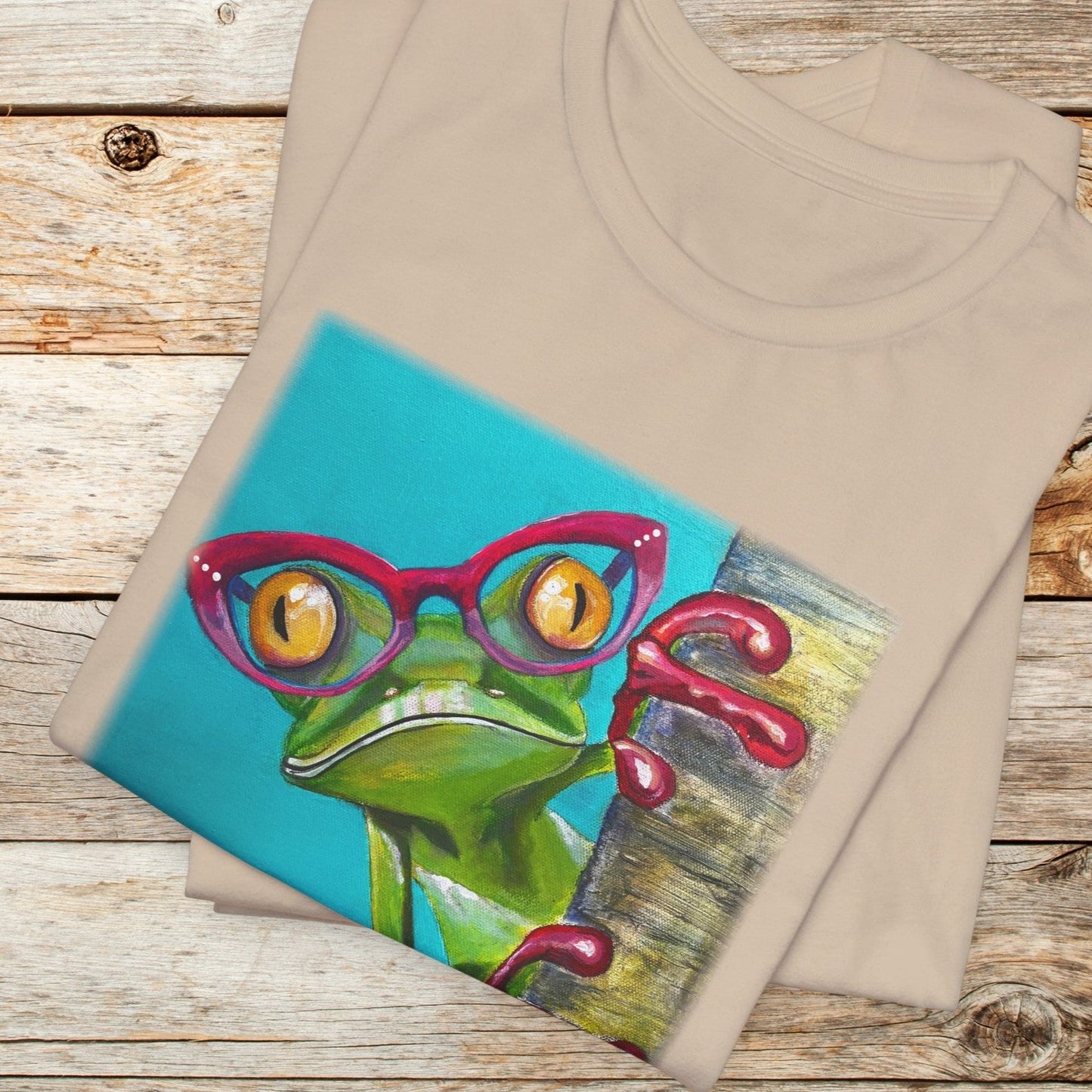 Frog Unisex TShirt - Read More Optical Frog from Mama Mosaic Artworks