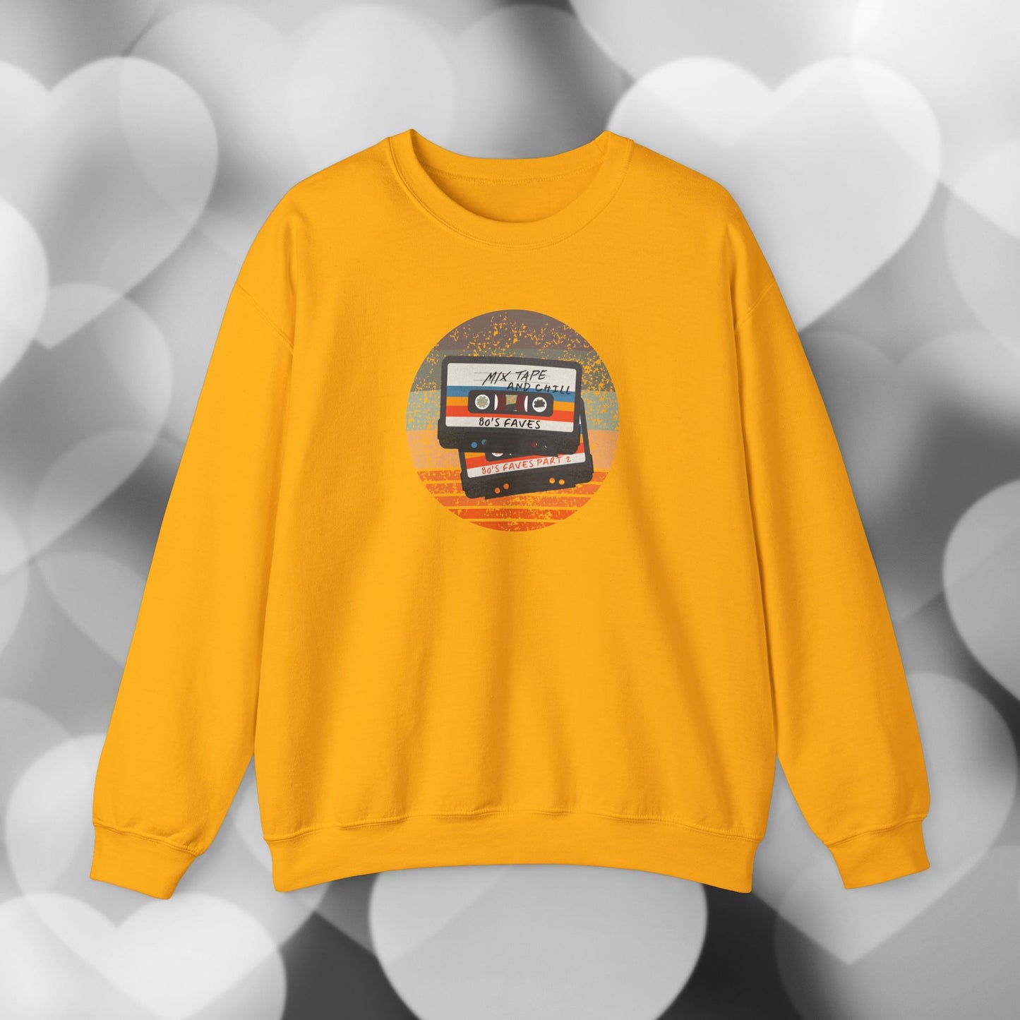 Sweatshirt - 80s Retro Mix Tape and Chill Unisex Crewneck