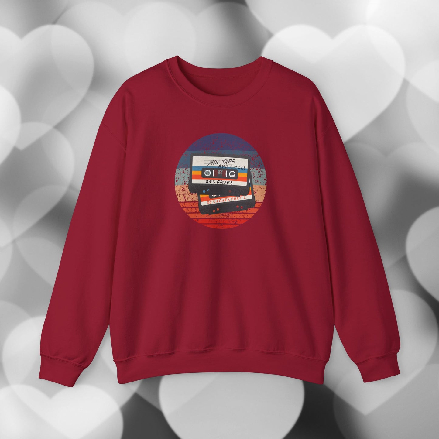 Sweatshirt - 80s Retro Mix Tape and Chill Unisex Crewneck