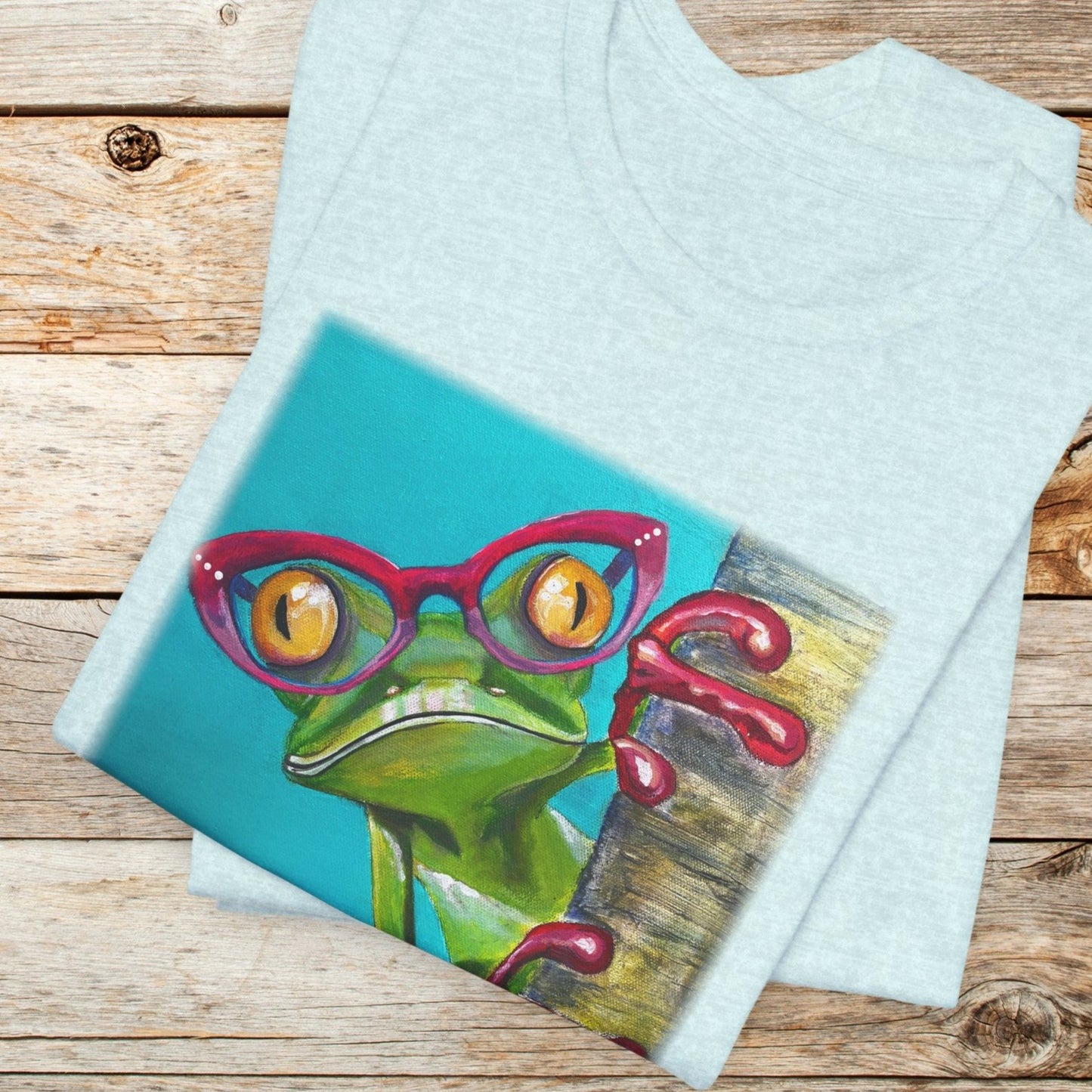 Frog Unisex TShirt - Read More Optical Frog from Mama Mosaic Artworks