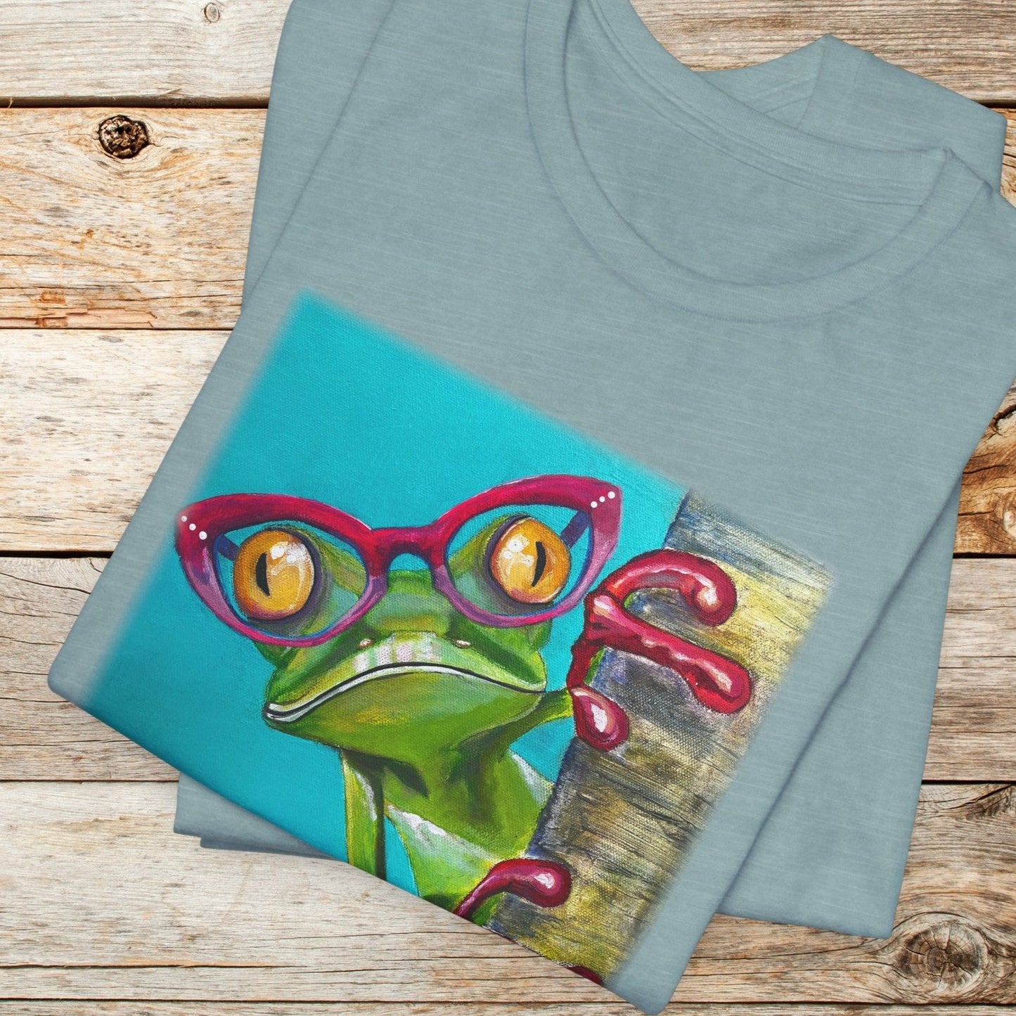 Frog Unisex TShirt - Read More Optical Frog from Mama Mosaic Artworks