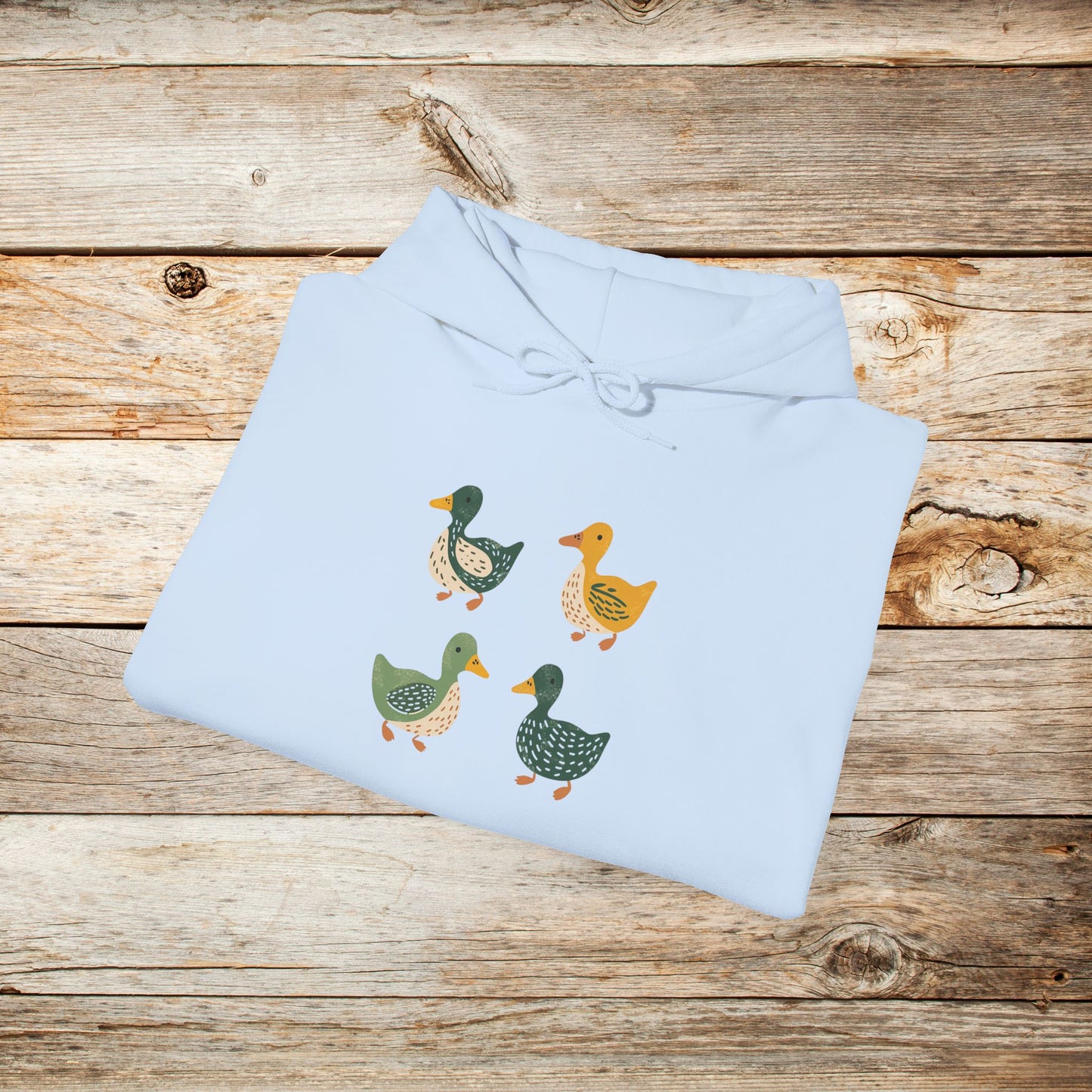 Ducks Hoodie - Eugene Oregon Folk Art Retro Duck Lover