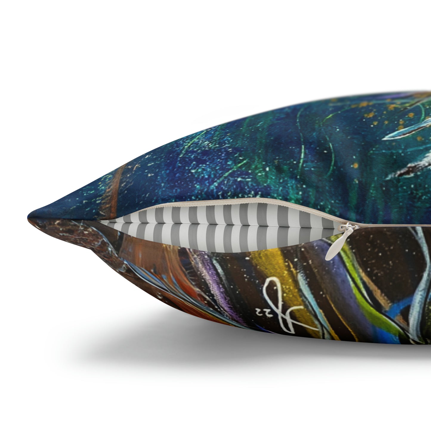 Bison Throw Pillow Cover - Faux Suede 3 Sizes - Be Strong, Adapt and Survive from Mama Mosaic Artworks