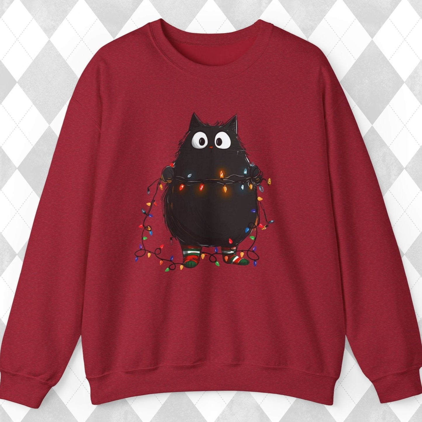 Christmas Cat Sweatshirt Unisex Crew