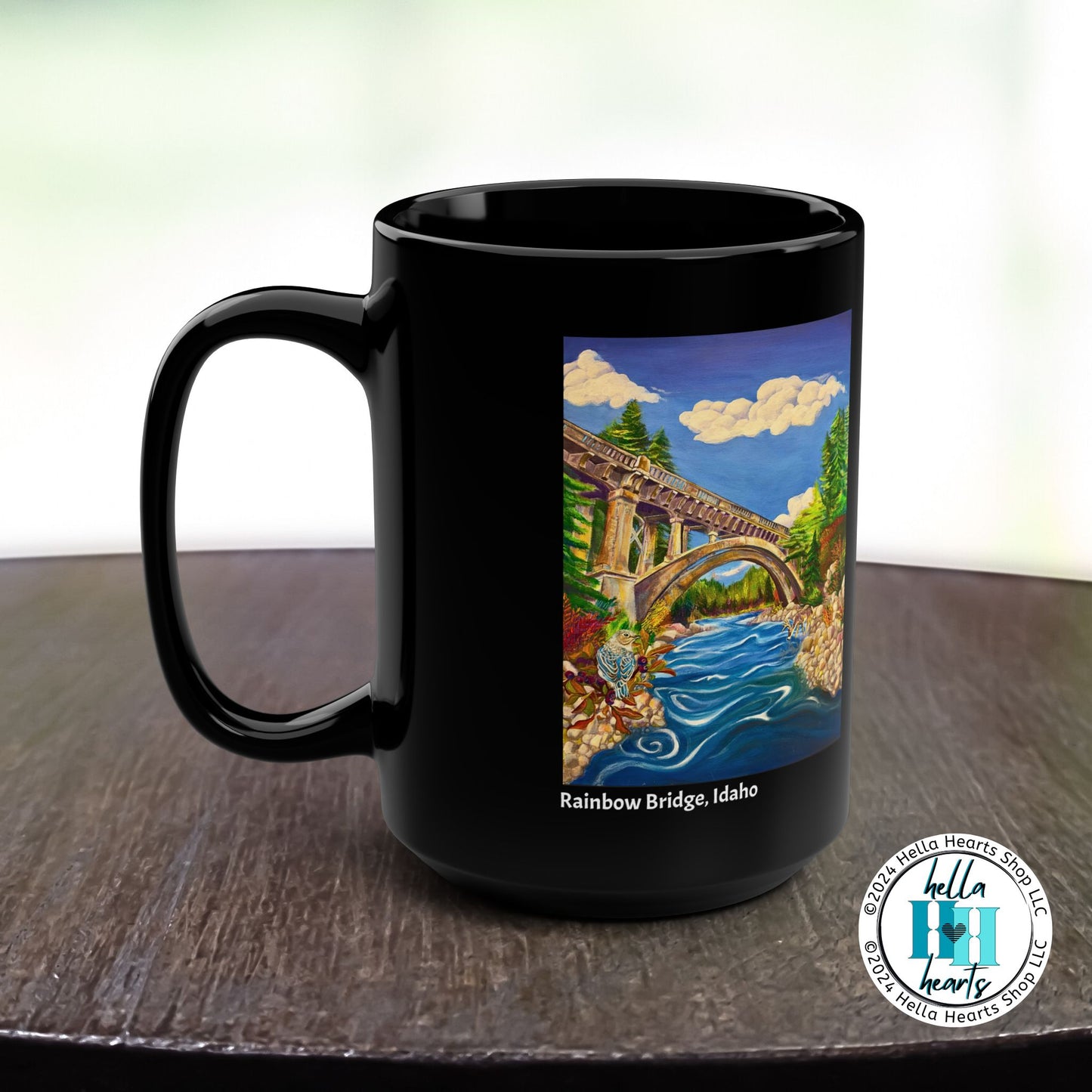 Rainbow Bridge Mug - Original Art, Rainbow Bridge, Idaho, from Mama Mosaic Artworks