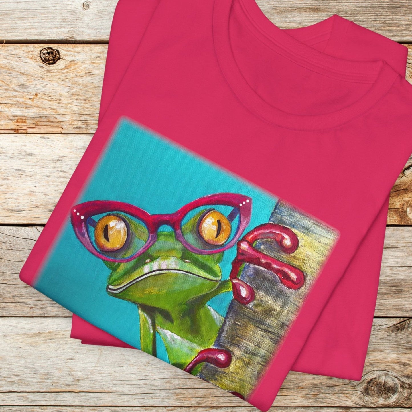 Frog Unisex TShirt - Read More Optical Frog from Mama Mosaic Artworks
