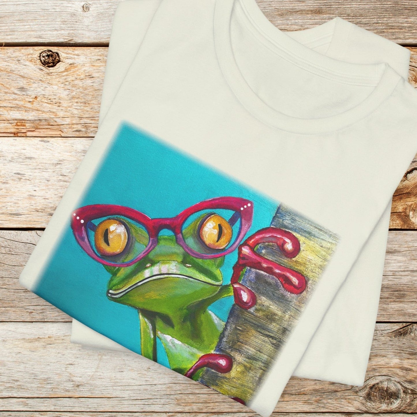 Frog Unisex TShirt - Read More Optical Frog from Mama Mosaic Artworks