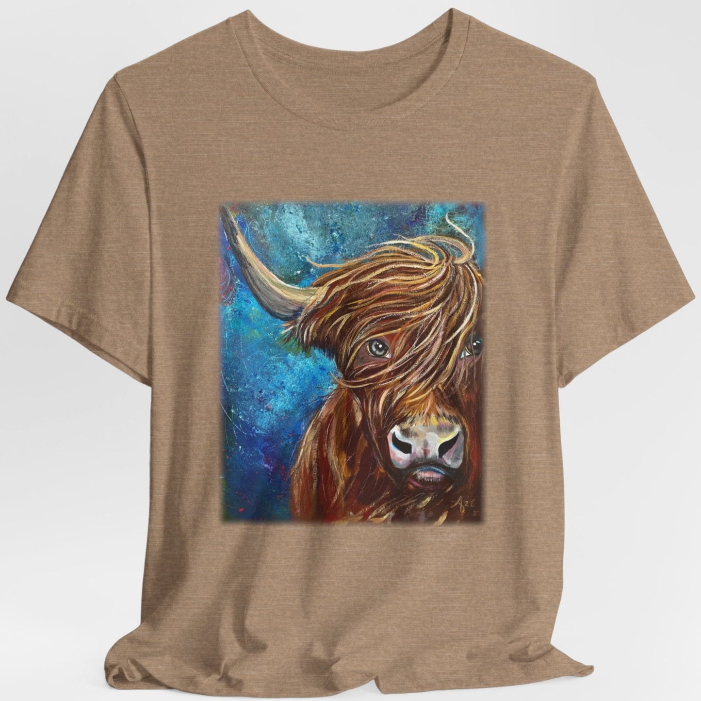 Highland Cow TShirt - Highland Bull I Won't Back Down from Mama Mosaic Artworks - Unisex Crew