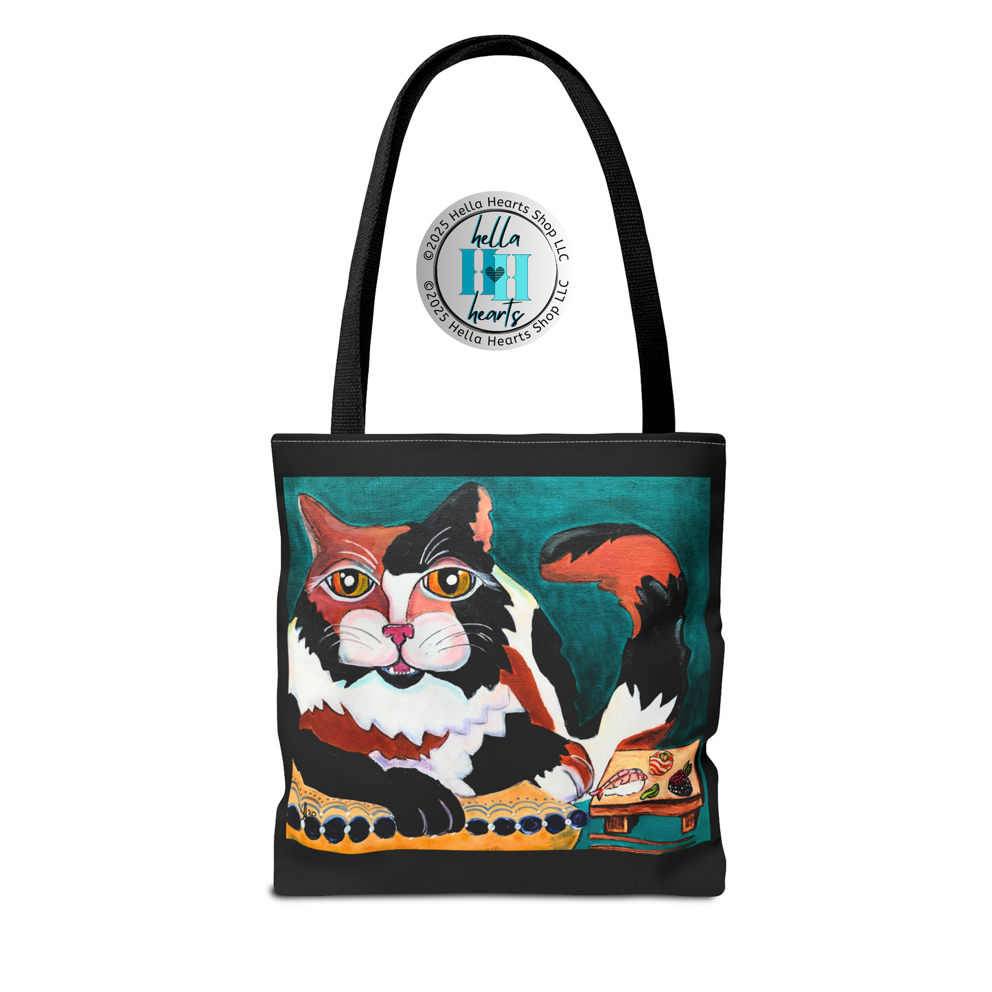 Calico Cat Tote Bag - Original Art, Sushi Cat, from Mama Mosaic Artworks - 3 Sizes