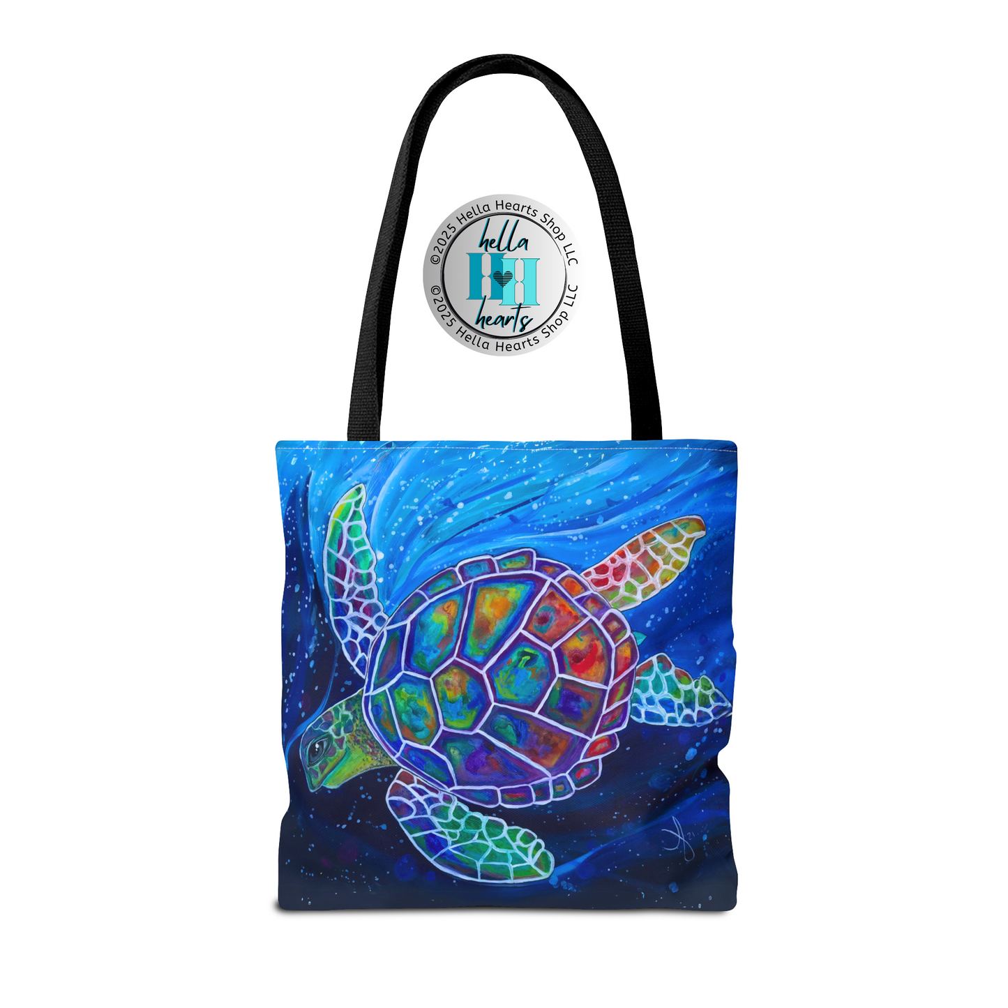 Sea Turtle Tote Bag - Original Art, Flying Turtle from Mama Mosaic Artworks - Clean Our Seas