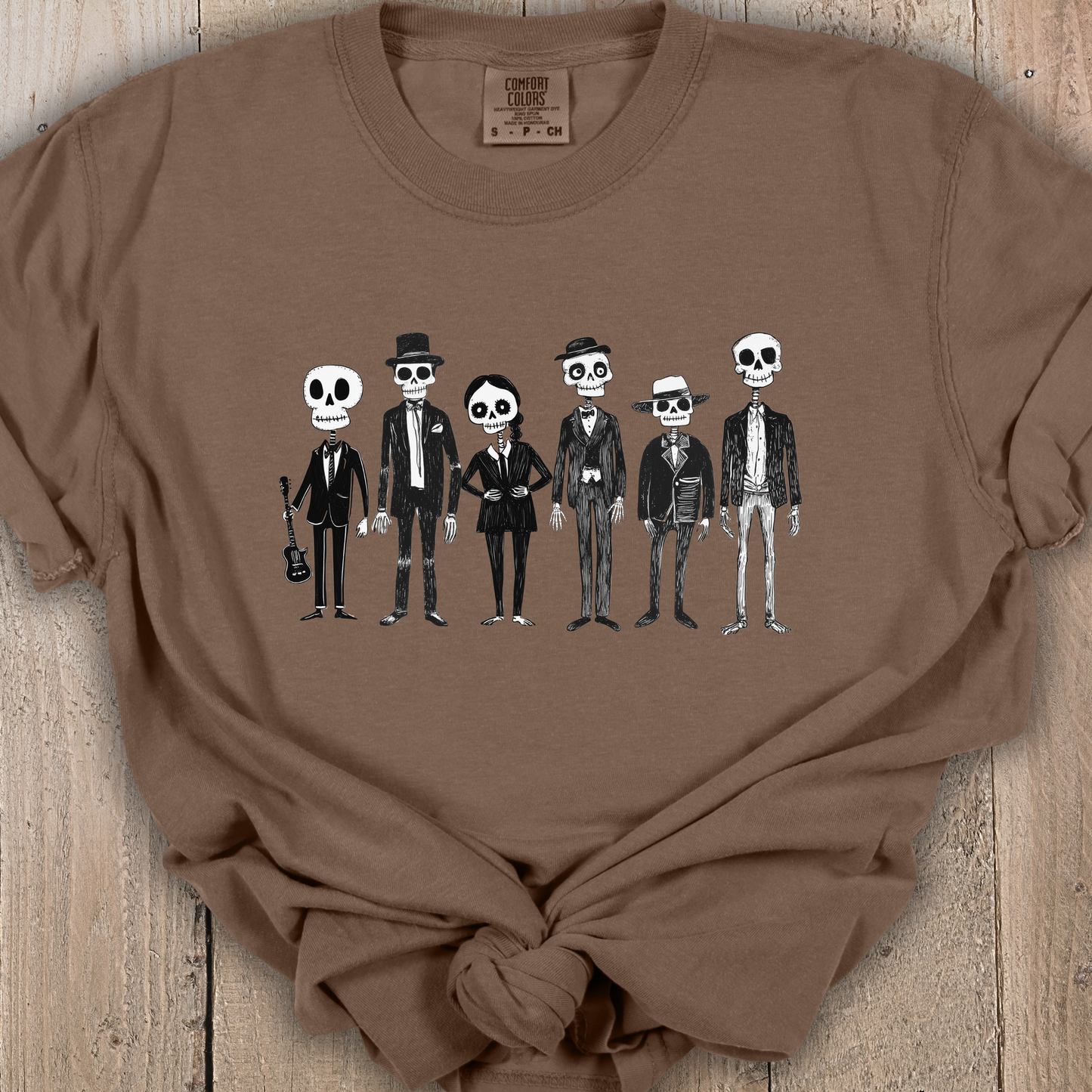 Spooky Skeleton Family TShirt - Comfort Colors Unisex Crew