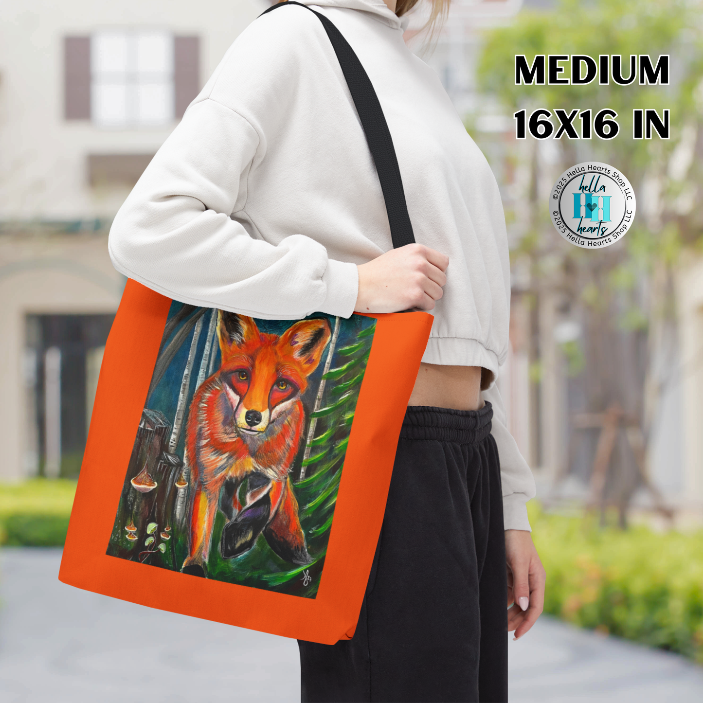Fox Tote Bag - Original Art, Fox Trot by Mama Mosaic Artworks - Water Resistant Bag - 3 Sizes