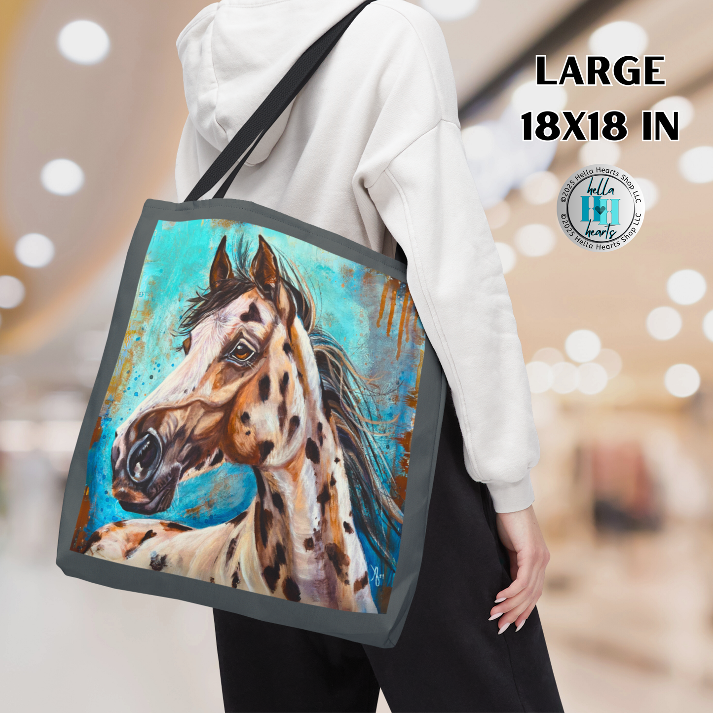 Appaloosa Horse Tote Bag - Original Art, Gypsy From Mama Mosaic Artworks - 3 Sizes