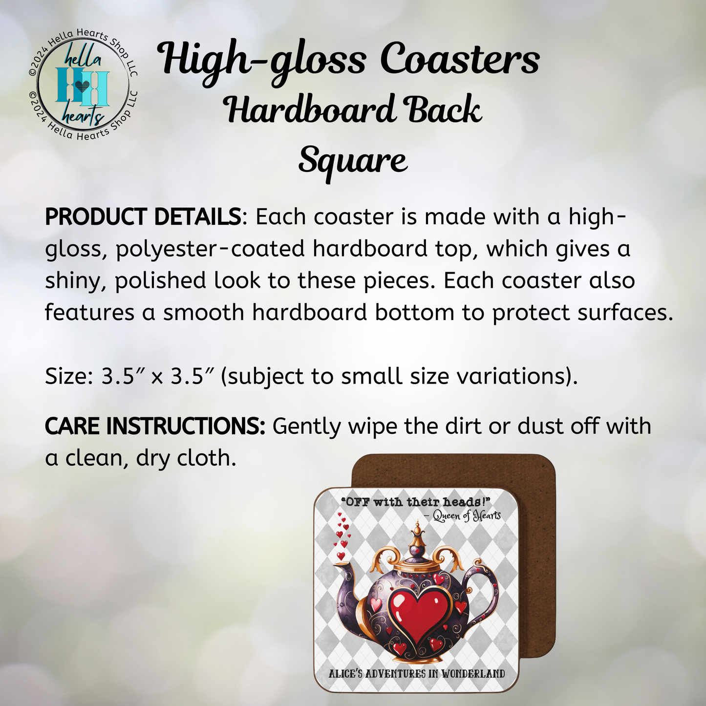 Jane Austen Books Coaster, High-gloss with Hardboard Back