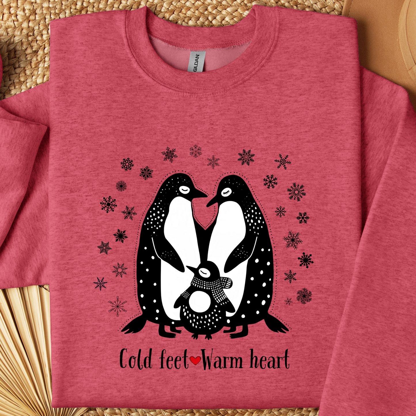 Penguin Sweatshirt - Cold Feet Warm Hearts - Unisex Crew