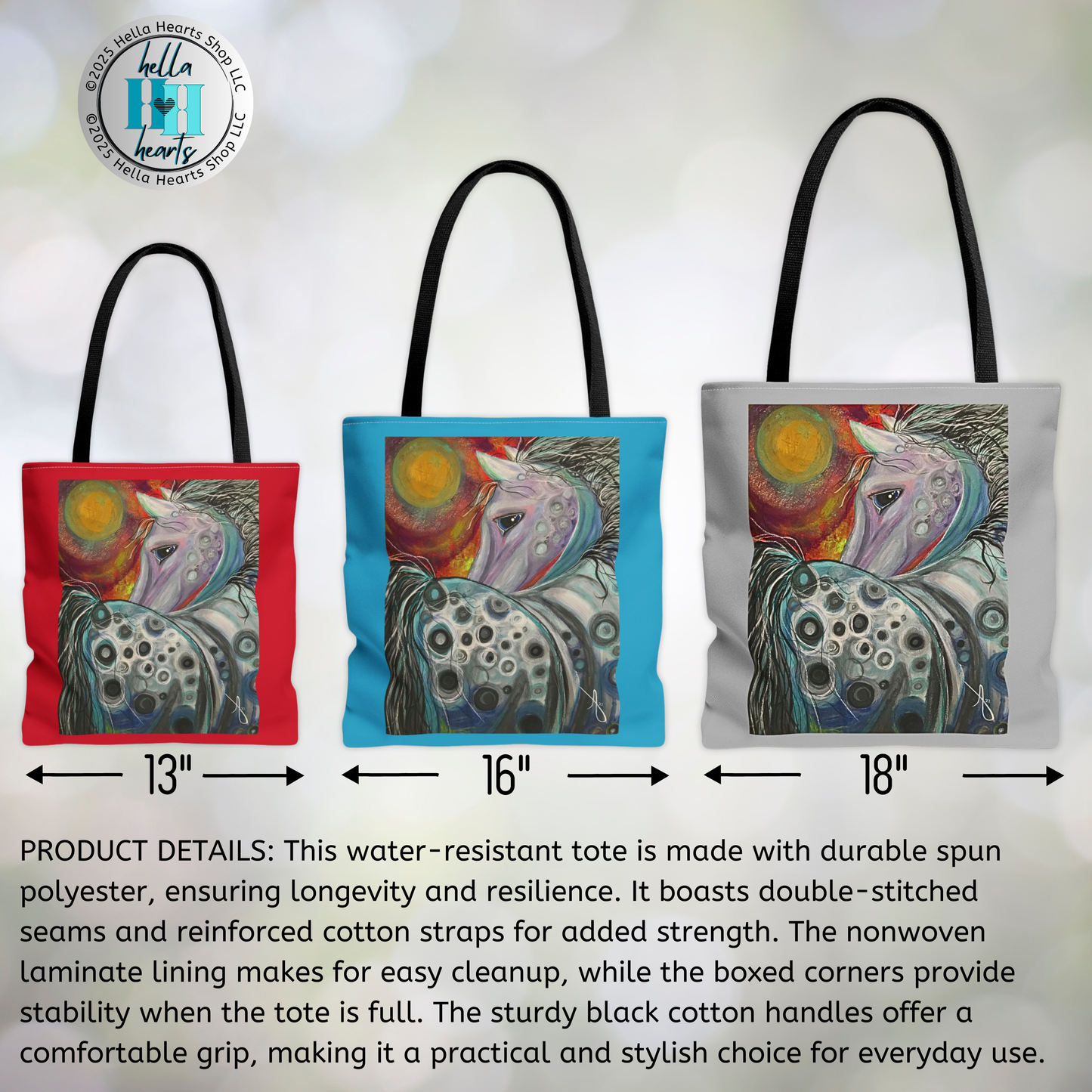 Appaloosa Tote Bag - Original Art, Venus Appaloosa from Mama Mosaic Artworks - 3 Sizes