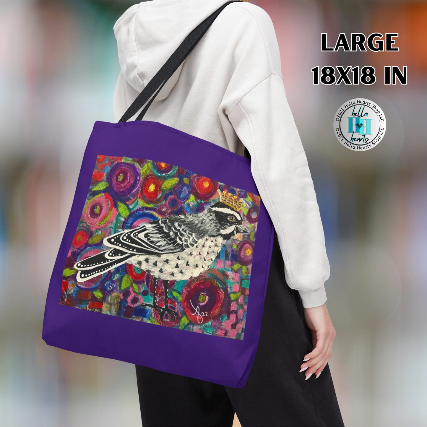 Sparrow Tote Bag - Original Art, Crowned Sparrow from Mama Mosaic Artworks - 3 Sizes
