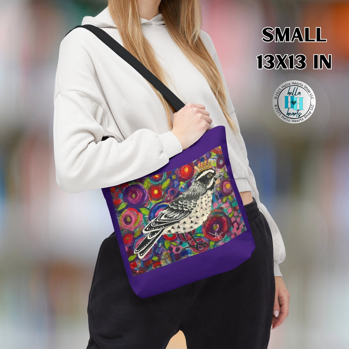 Sparrow Tote Bag - Original Art, Crowned Sparrow from Mama Mosaic Artworks - 3 Sizes
