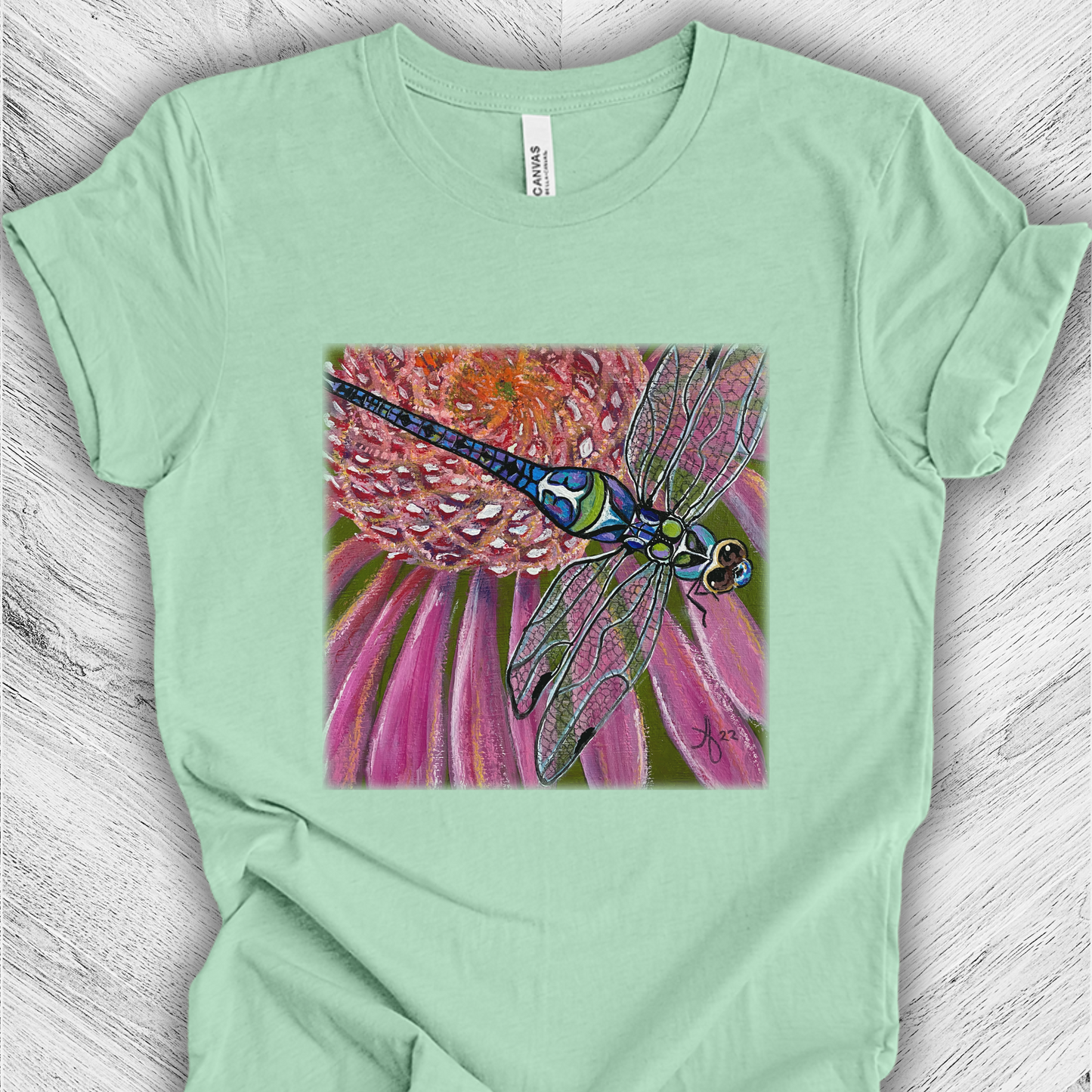 Dragonfly TShirt - Garden Jewel from Mama Mosaic Artworks - Unisex Crew