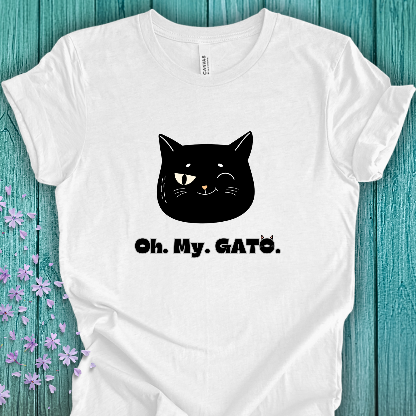 Black Cat TShirt - Oh My Gato Unisex Crew