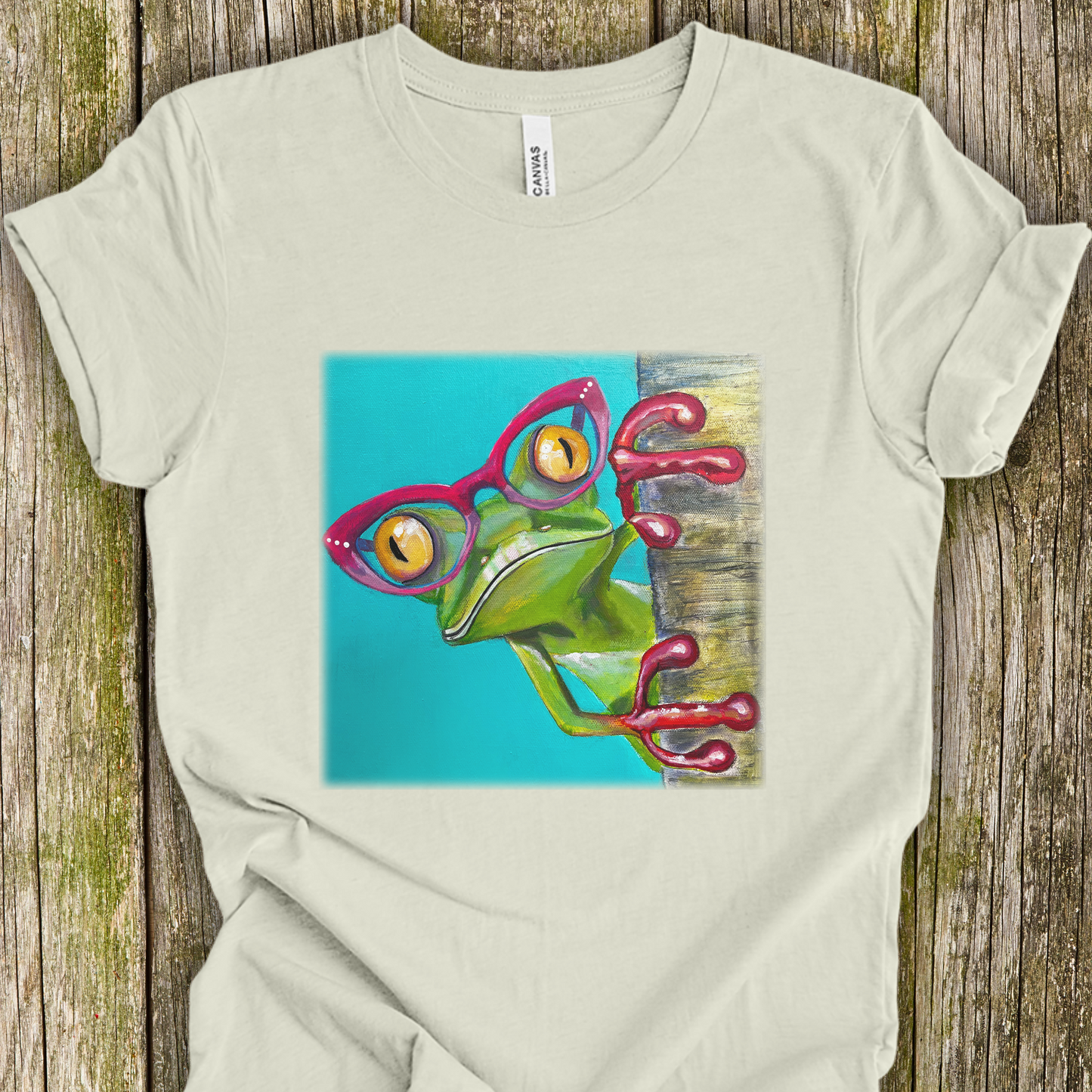 Frog Unisex TShirt - Read More Optical Frog from Mama Mosaic Artworks