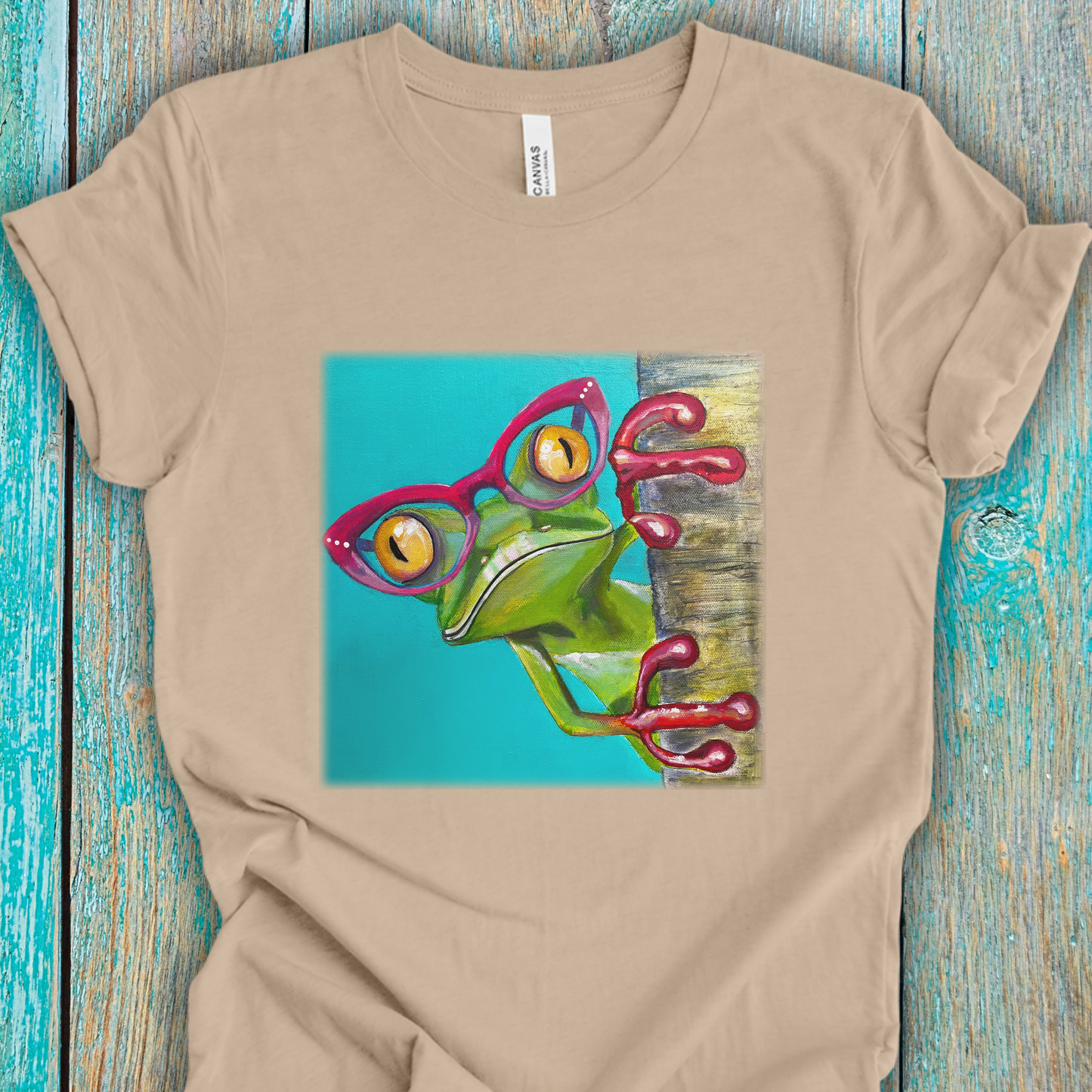 Frog Unisex TShirt - Read More Optical Frog from Mama Mosaic Artworks