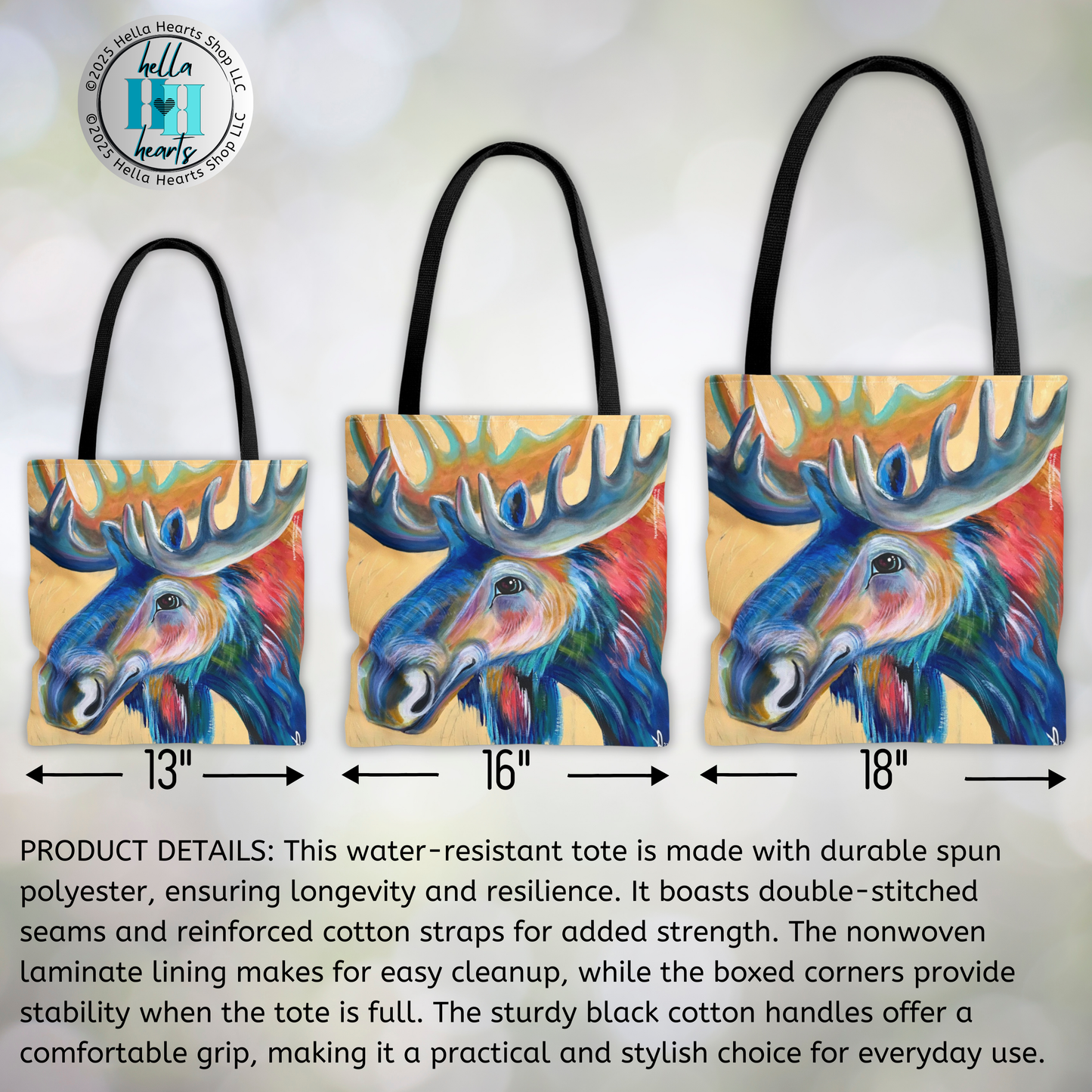 Moose Tote Bag - Original Art, Water Moose from Mama Mosaic Artworks - 3 Sizes
