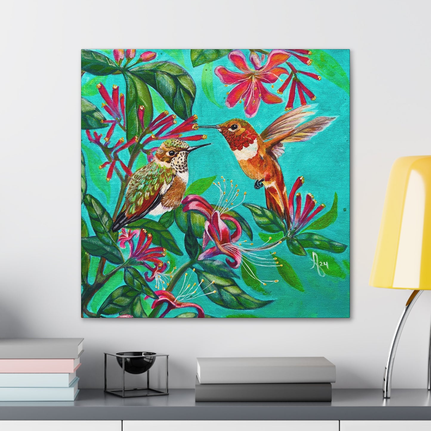 Canvas Wall Art - Rufous Hummingbirds Gallery Canvas From Mama Mosaic Artworks