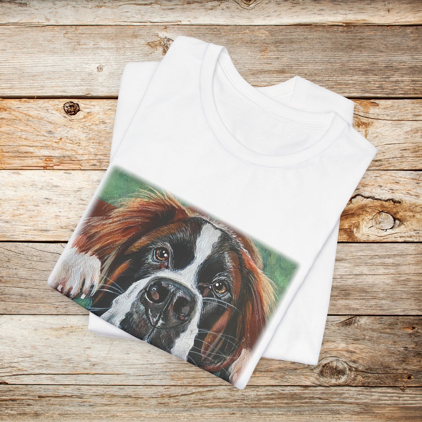 Saint Bernard Unisex TShirt - Portrait of Saint Bernard from Mama Mosaic Artworks