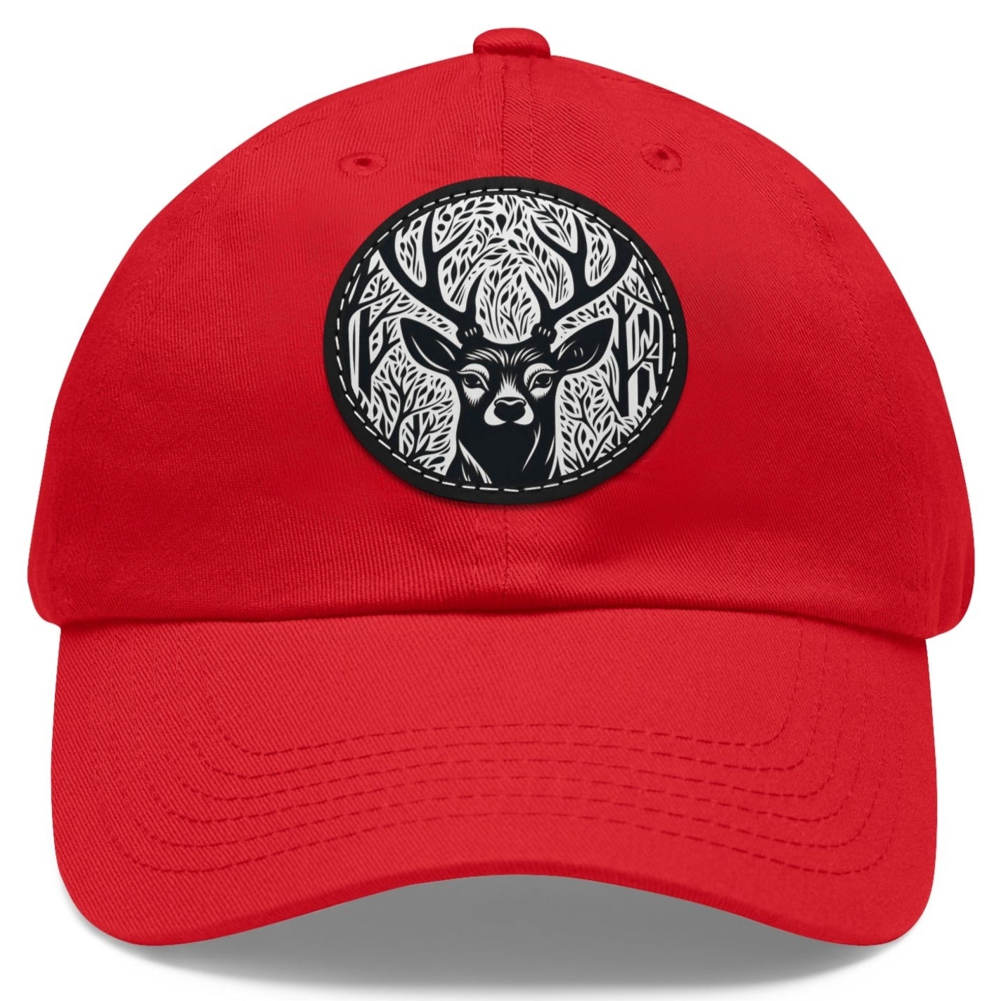 Deer Buck Lino Style Adjustable Dad Hat