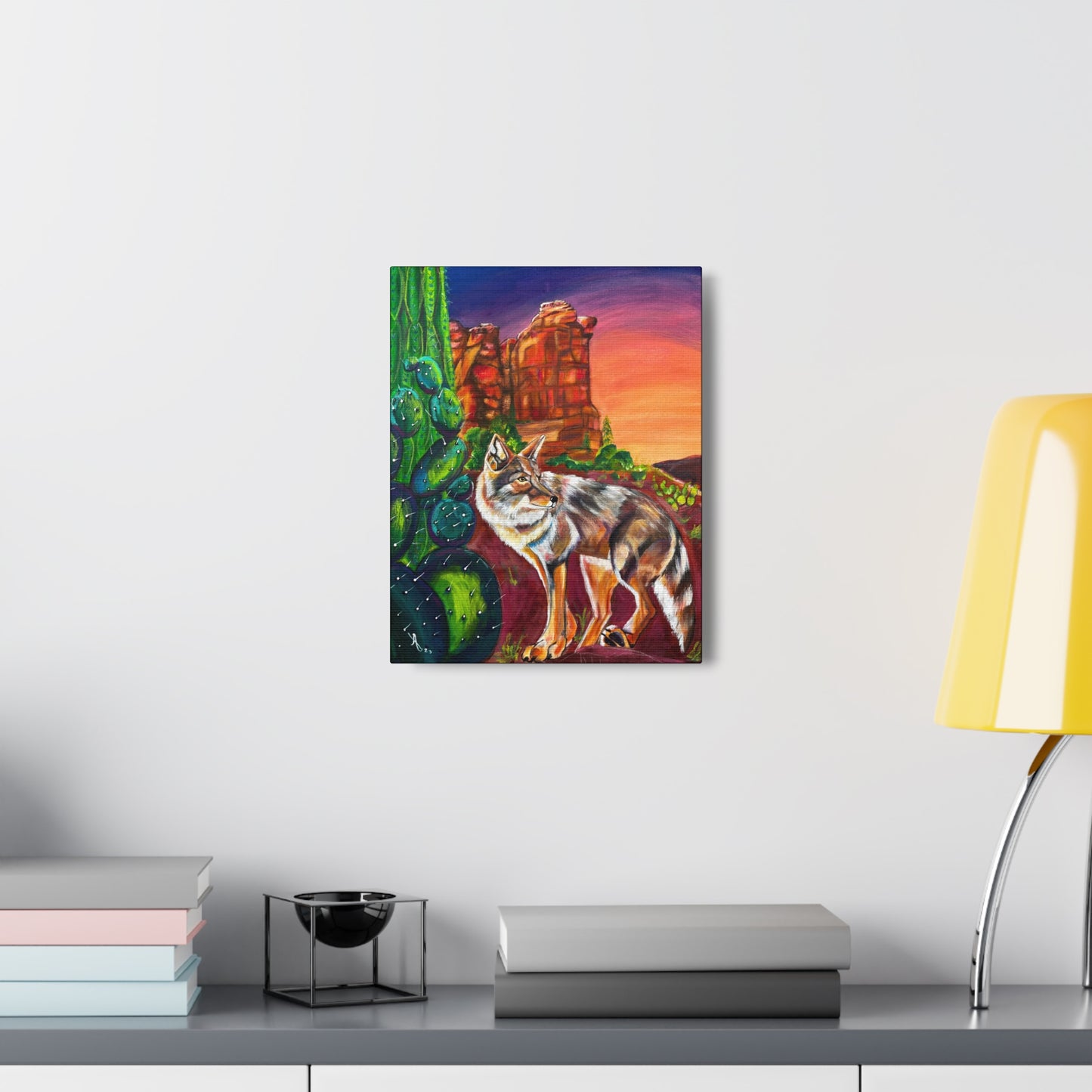 Fine Art Canvas - Coyote at Coffee Pot Rock from Mama Mosaic Artworks