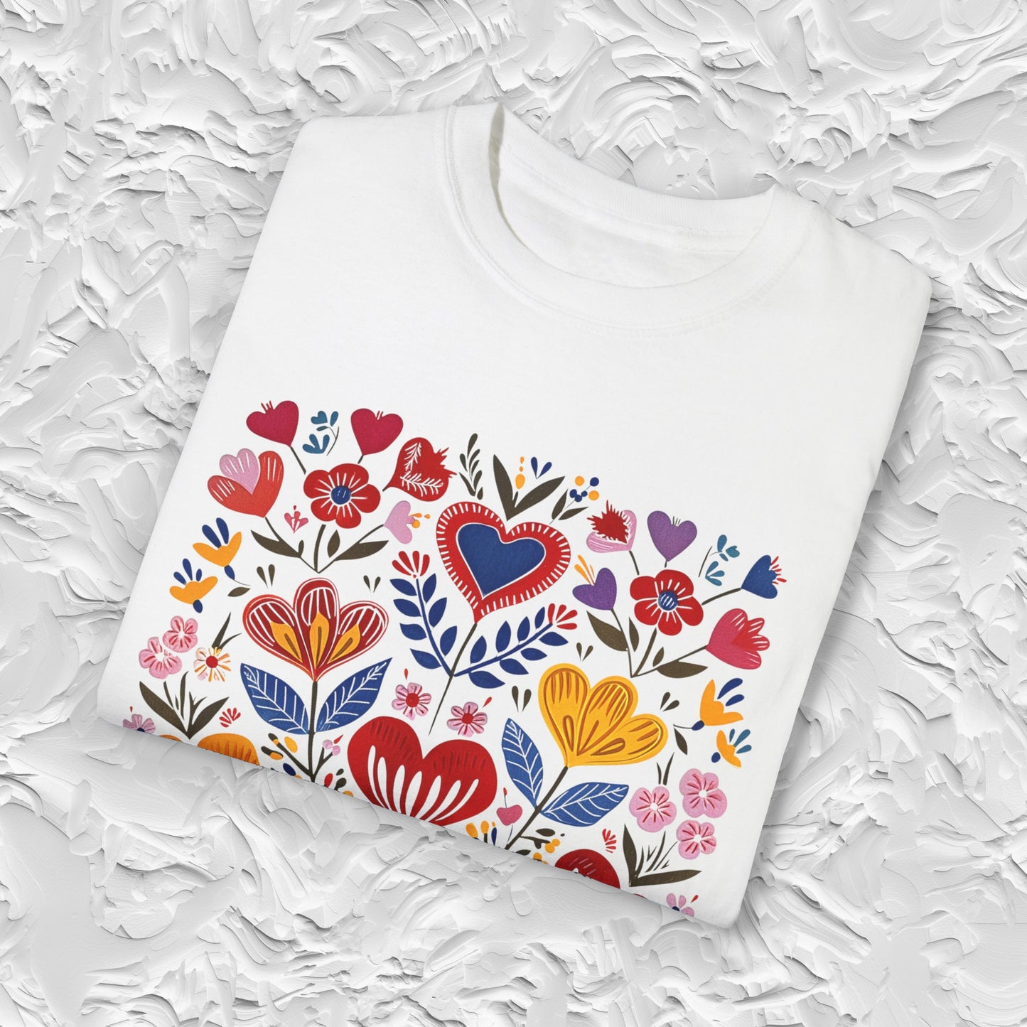 Heart Flowers Shirt - Cottagecore Comfort Colors Unisex Crew