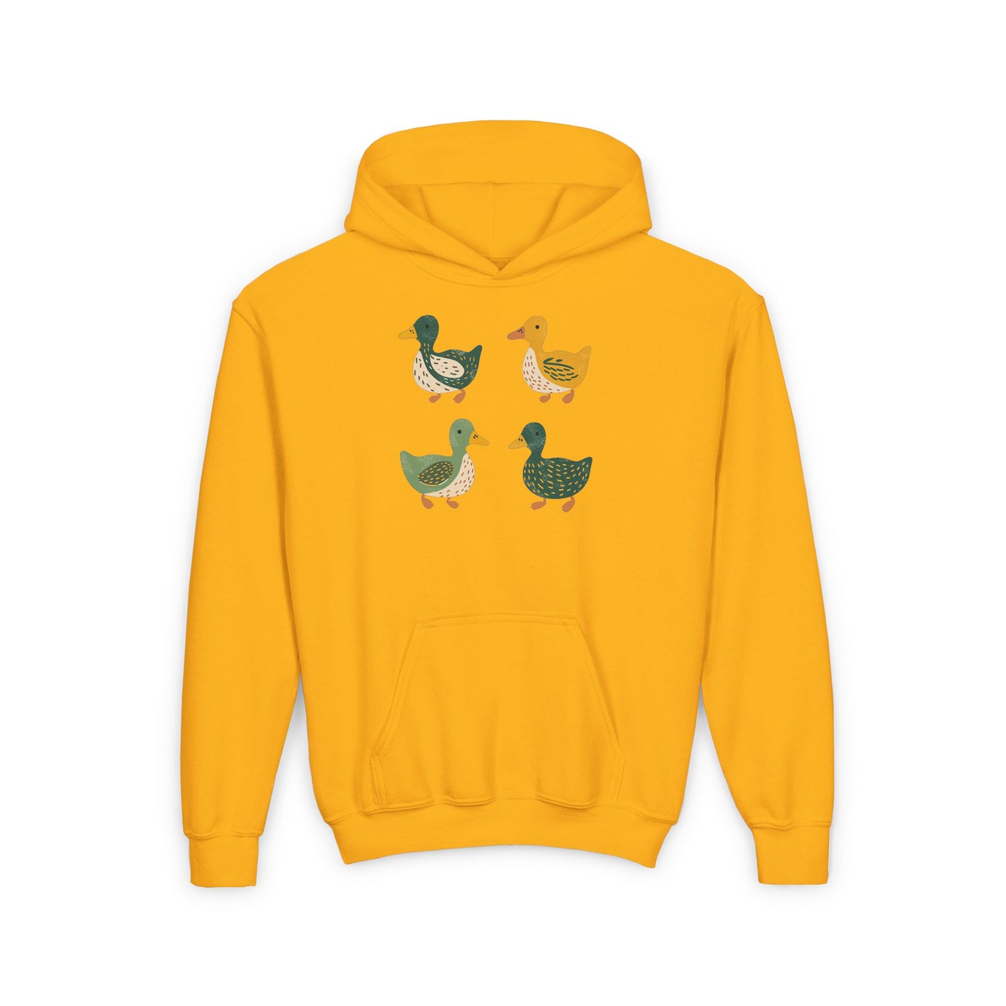 Youth Ducks Hoodie - Folk Art Retro Duck Lover - Eugene Oregon Farmhouse