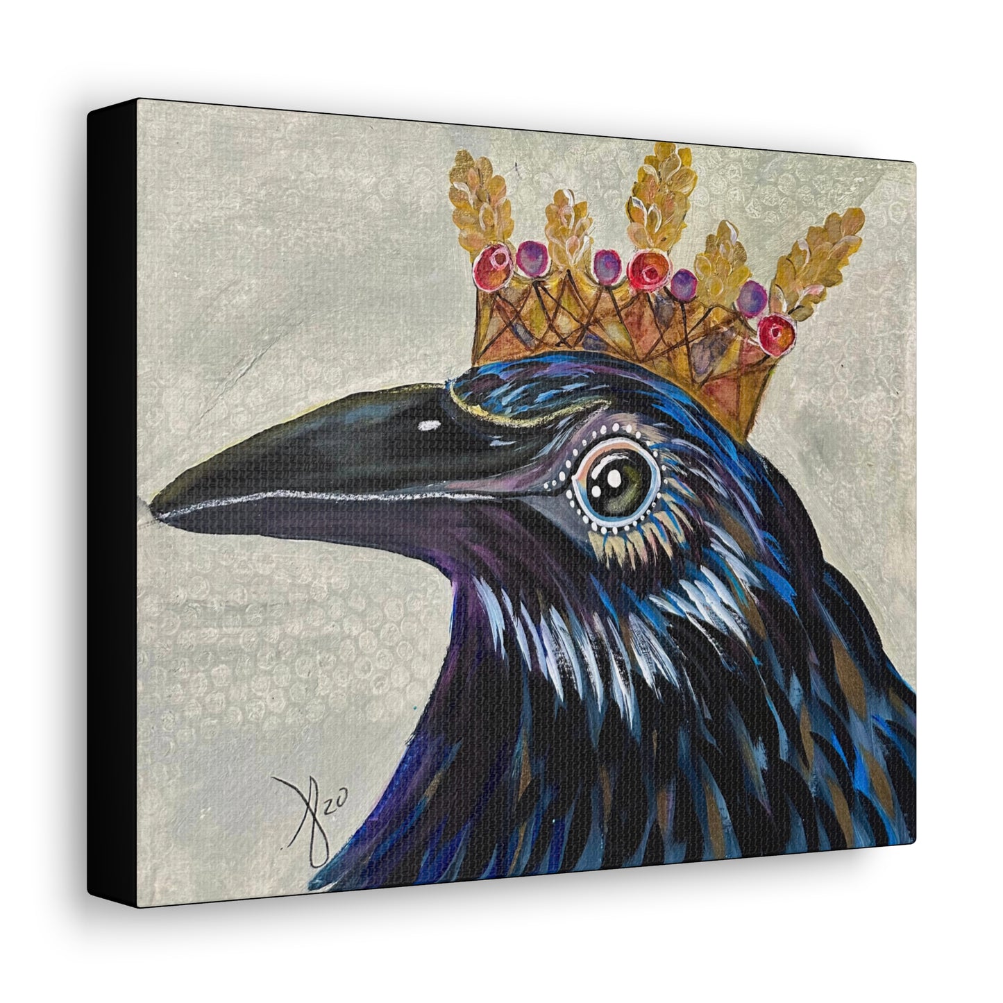 Fine Art Canvas - King Crow from Mama Mosaic Artworks