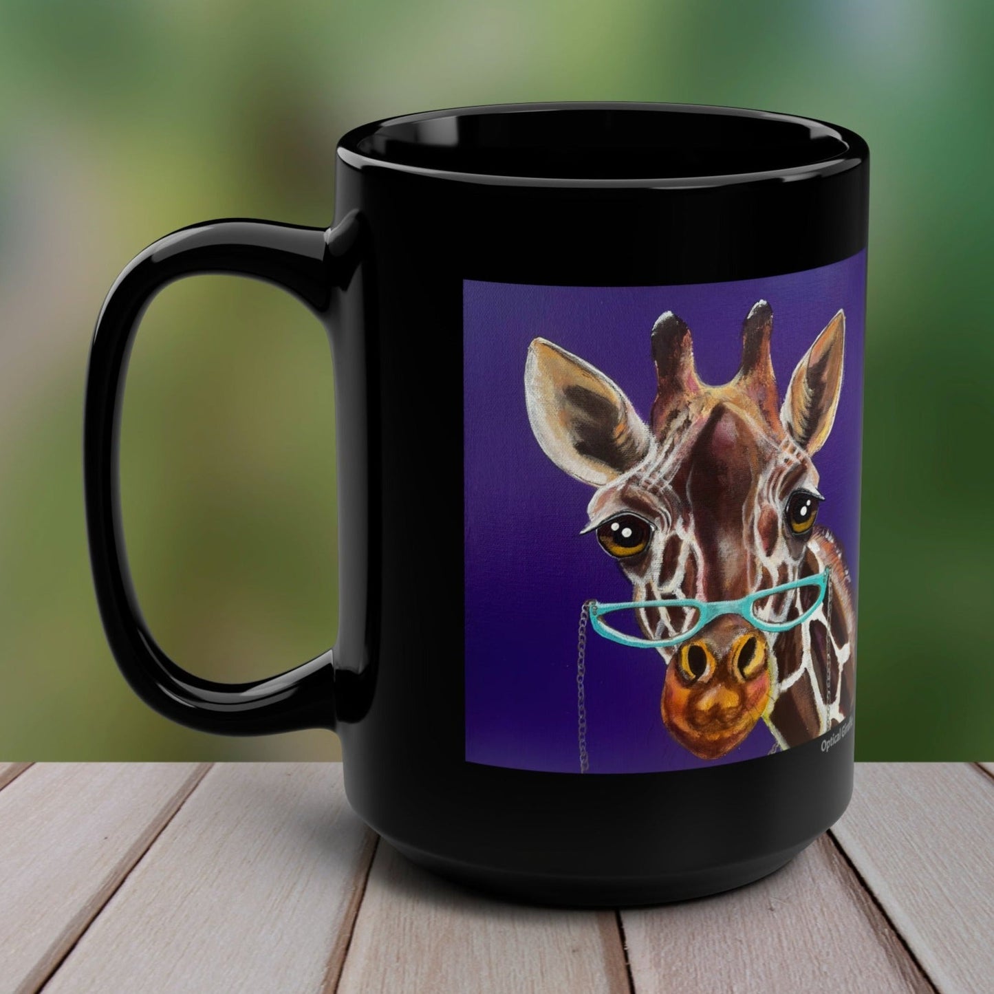 Giraffe Mug - 15oz Glossy Ceramic - Read More Optical Giraffe from Mama Mosaic Artworks