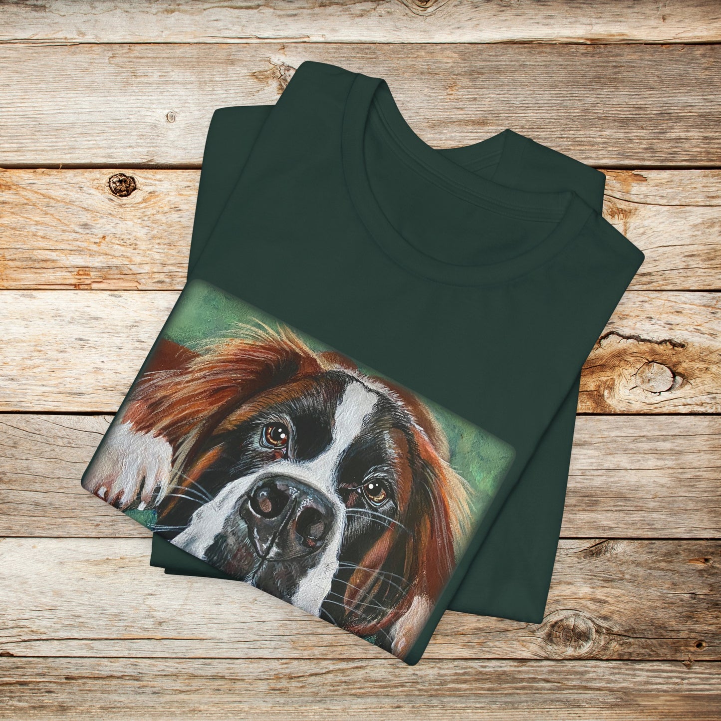 Saint Bernard Unisex TShirt - Portrait of Saint Bernard from Mama Mosaic Artworks