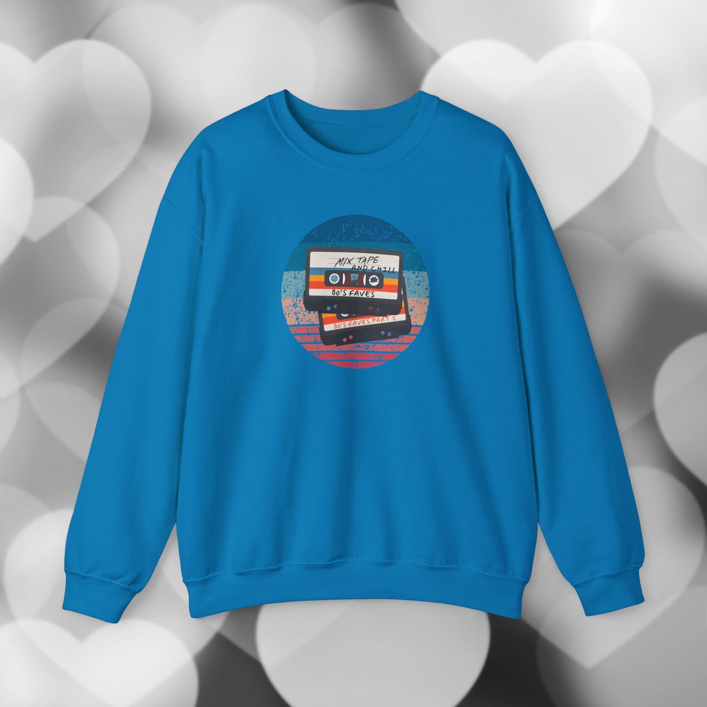 Sweatshirt - 80s Retro Mix Tape and Chill Unisex Crewneck