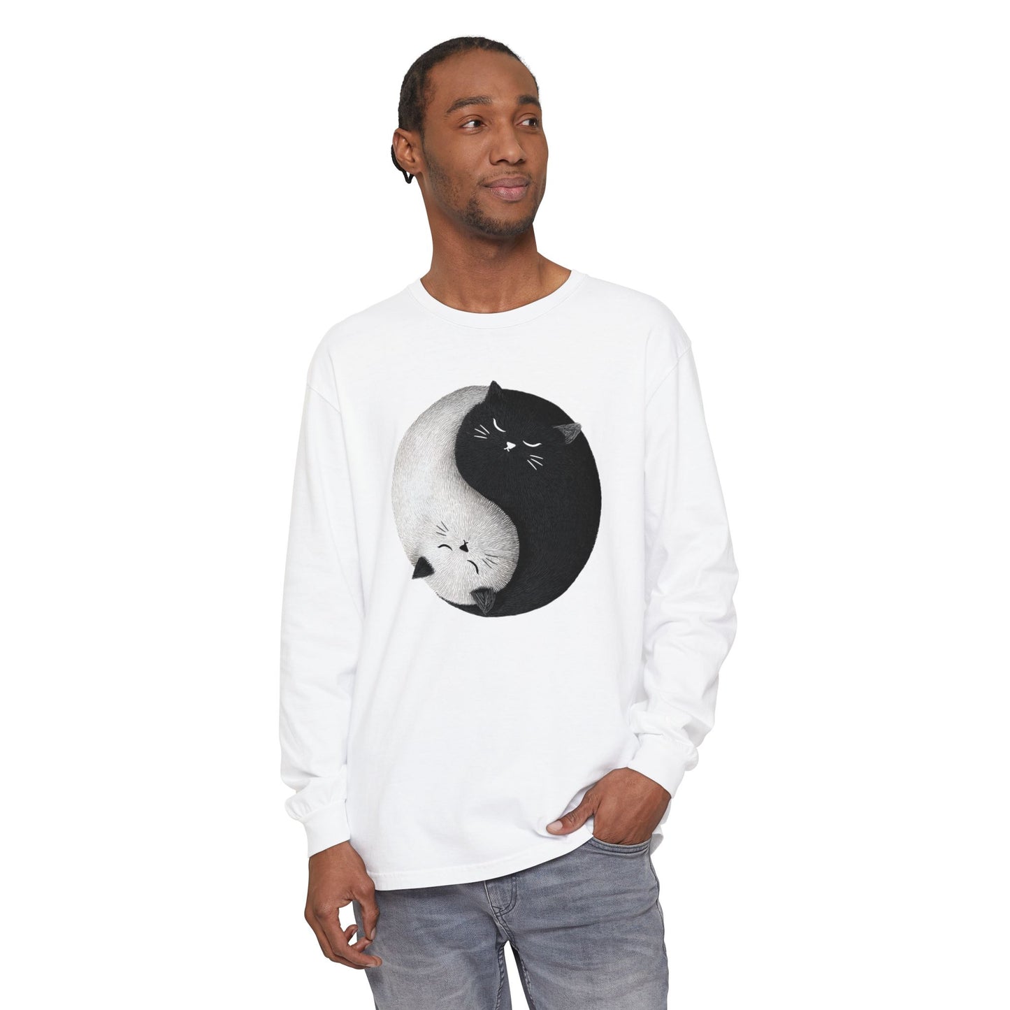 CC 6014 Yin and Yang Shirt: Black and White Cats DONT PUBLISH