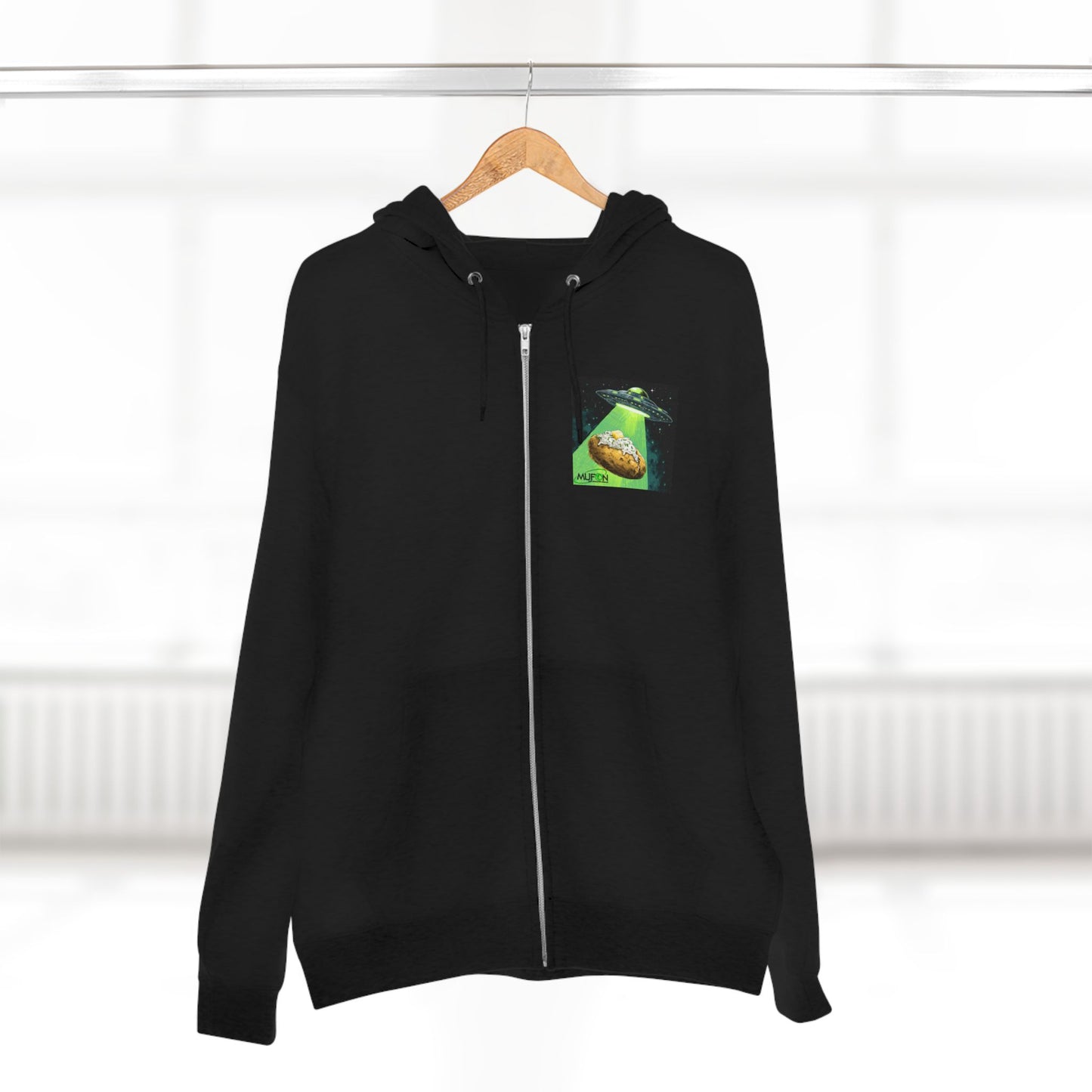 MUFON Beam Up Potato Zip Hoodie, Unisex