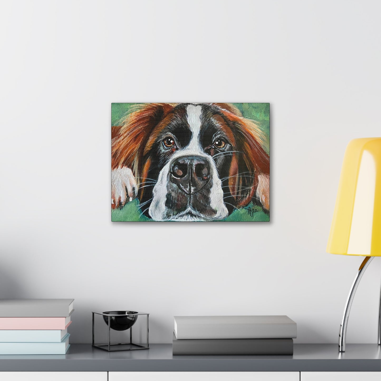 Fine Art Canvas - Portrait of a Saint Bernard from Mama Mosaic Artworks