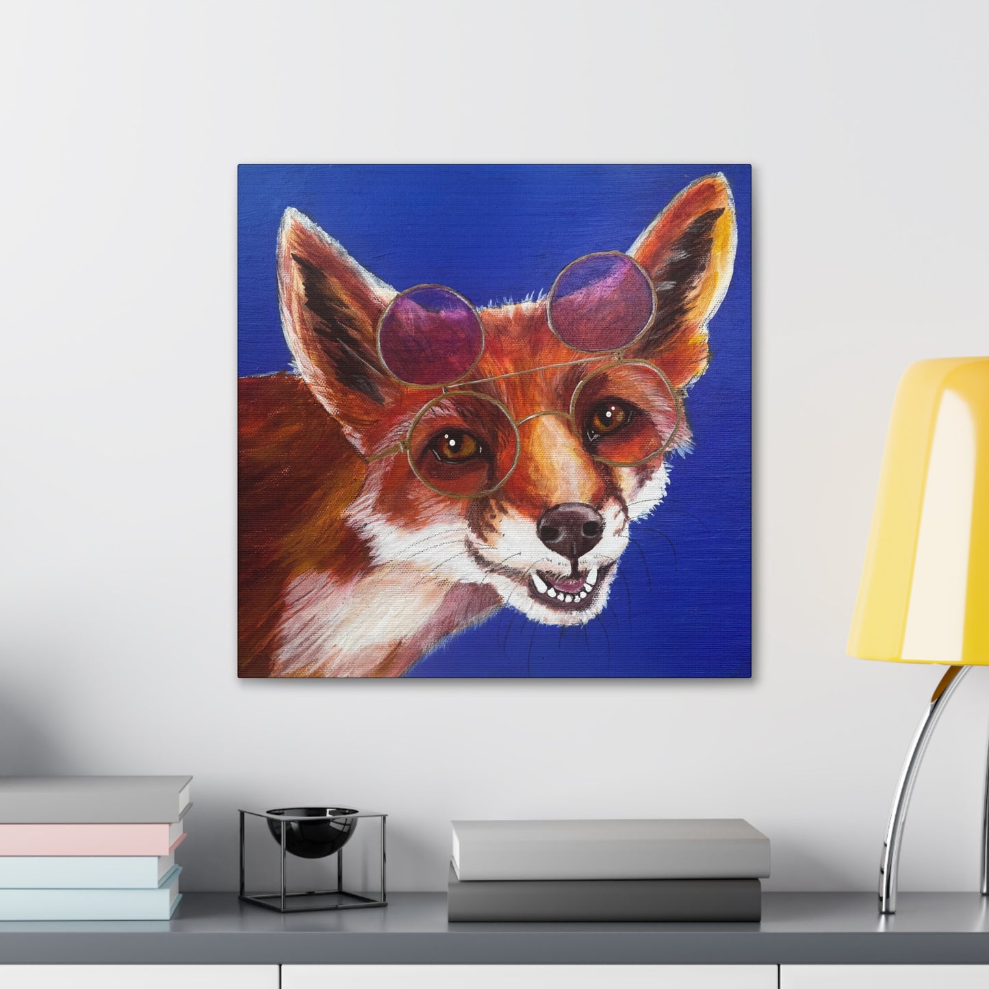 Fine Art Canvas - Read More Optical Fox from Mama Mosaic Artworks