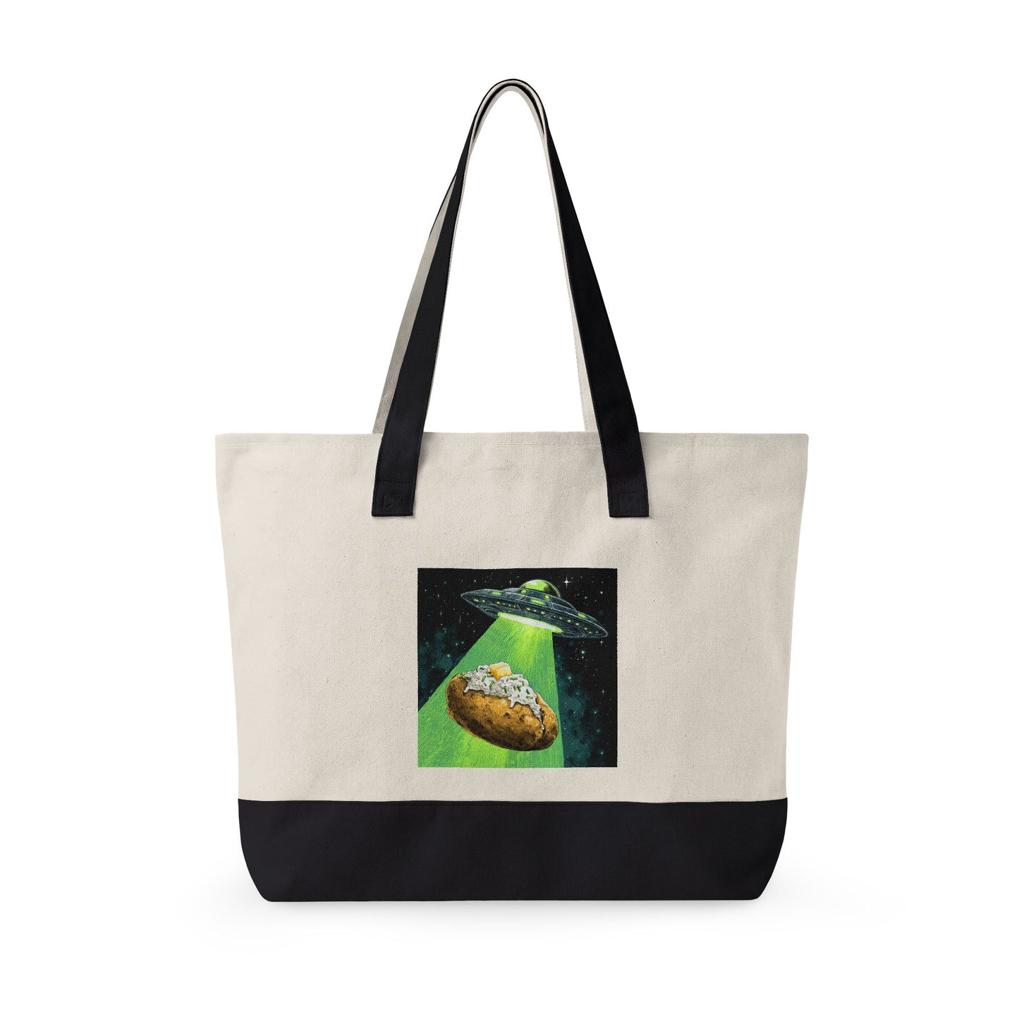 Alien Idaho Baked Potato UFO Zippered Canvas Tote