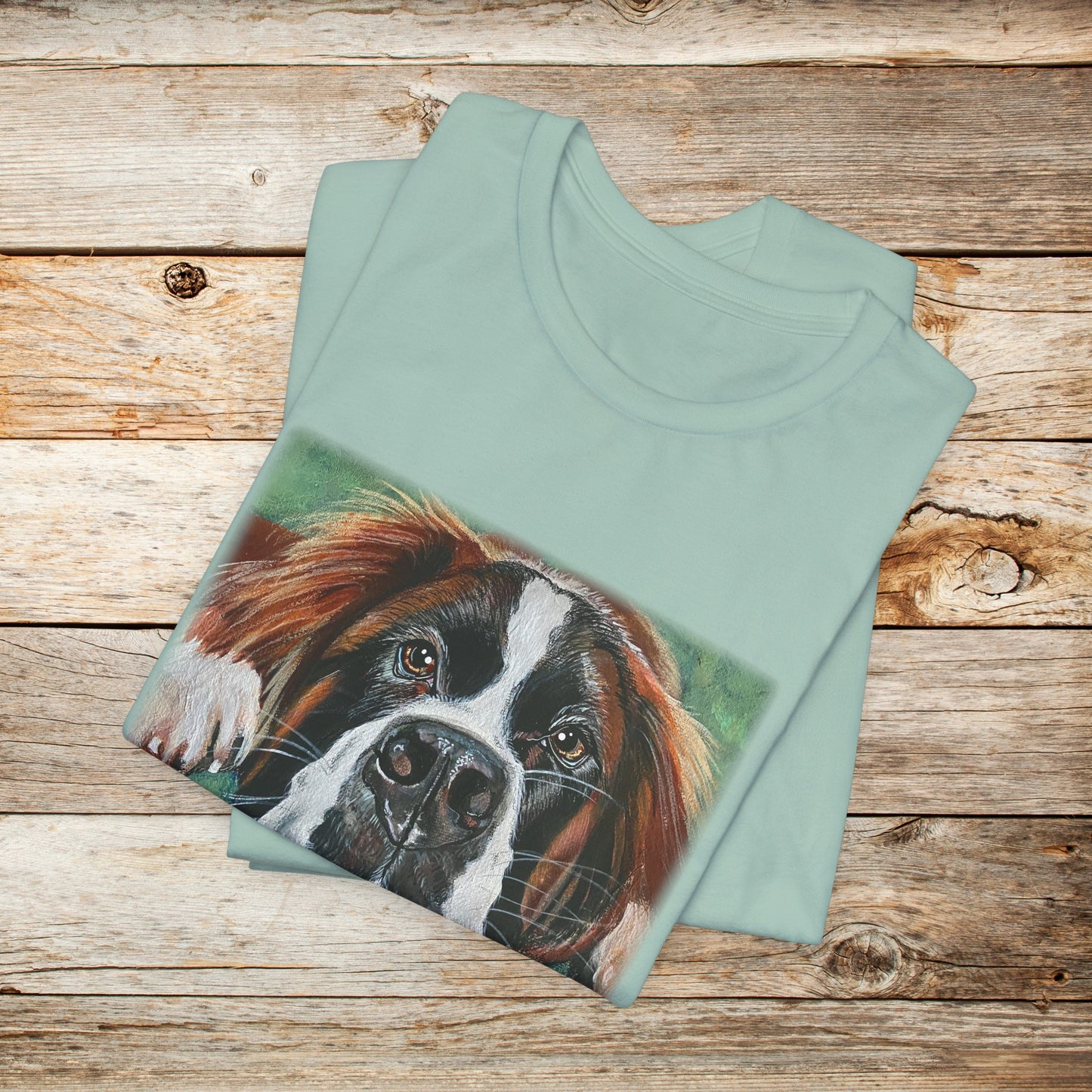 Saint Bernard Unisex TShirt - Portrait of Saint Bernard from Mama Mosaic Artworks