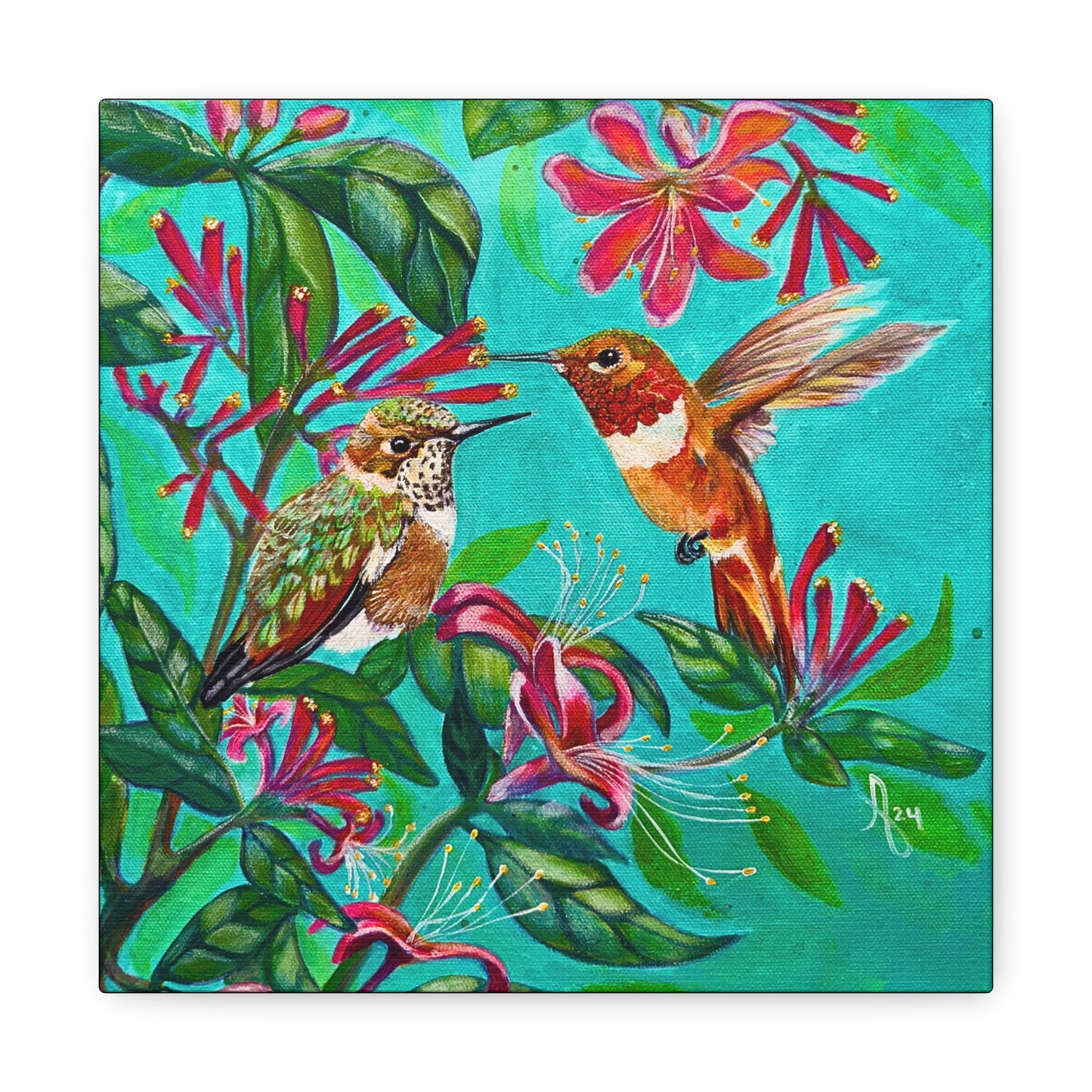 Canvas Wall Art - Rufous Hummingbirds Gallery Canvas From Mama Mosaic Artworks