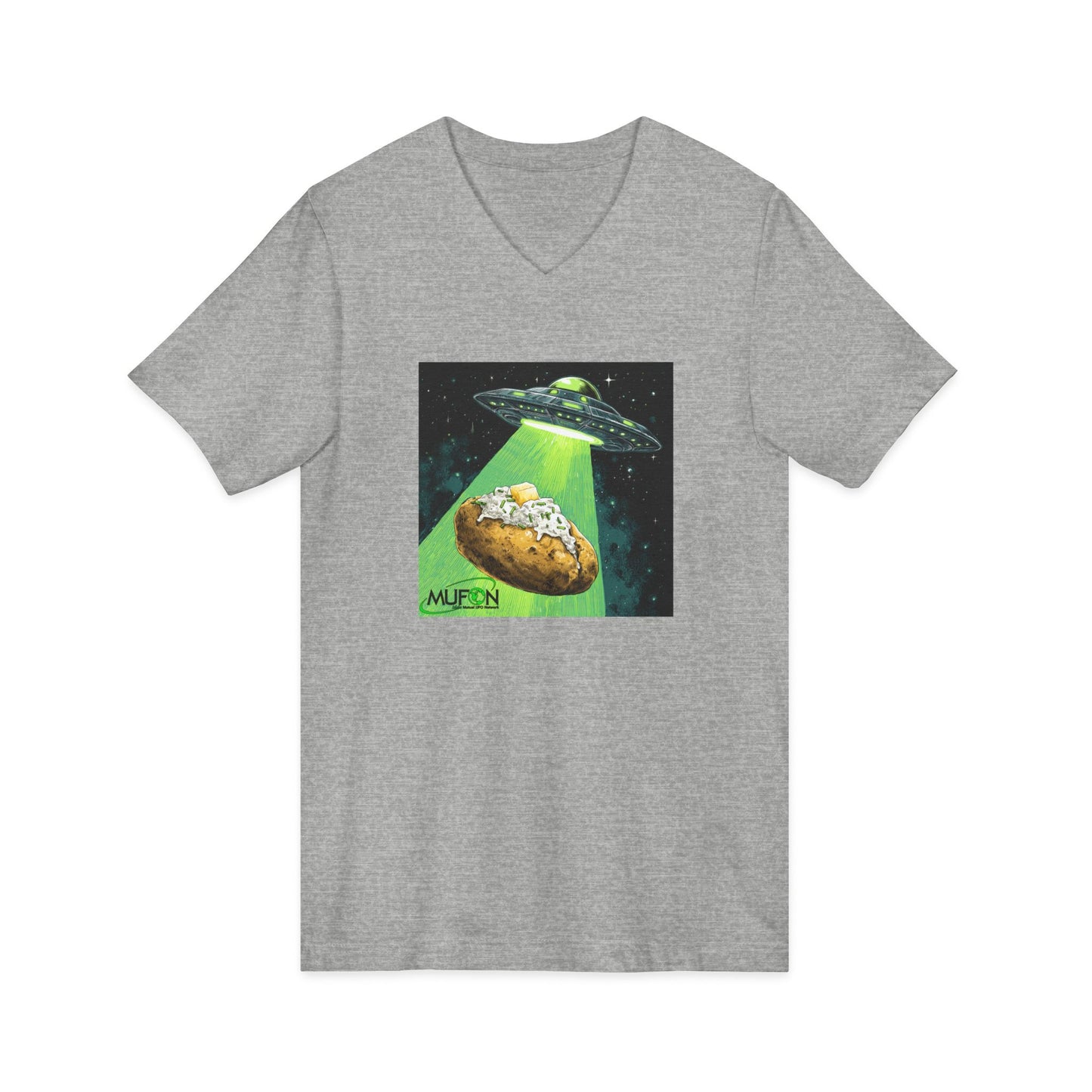 MUFON Idaho Baked Potato UFO, V-Neck Tee